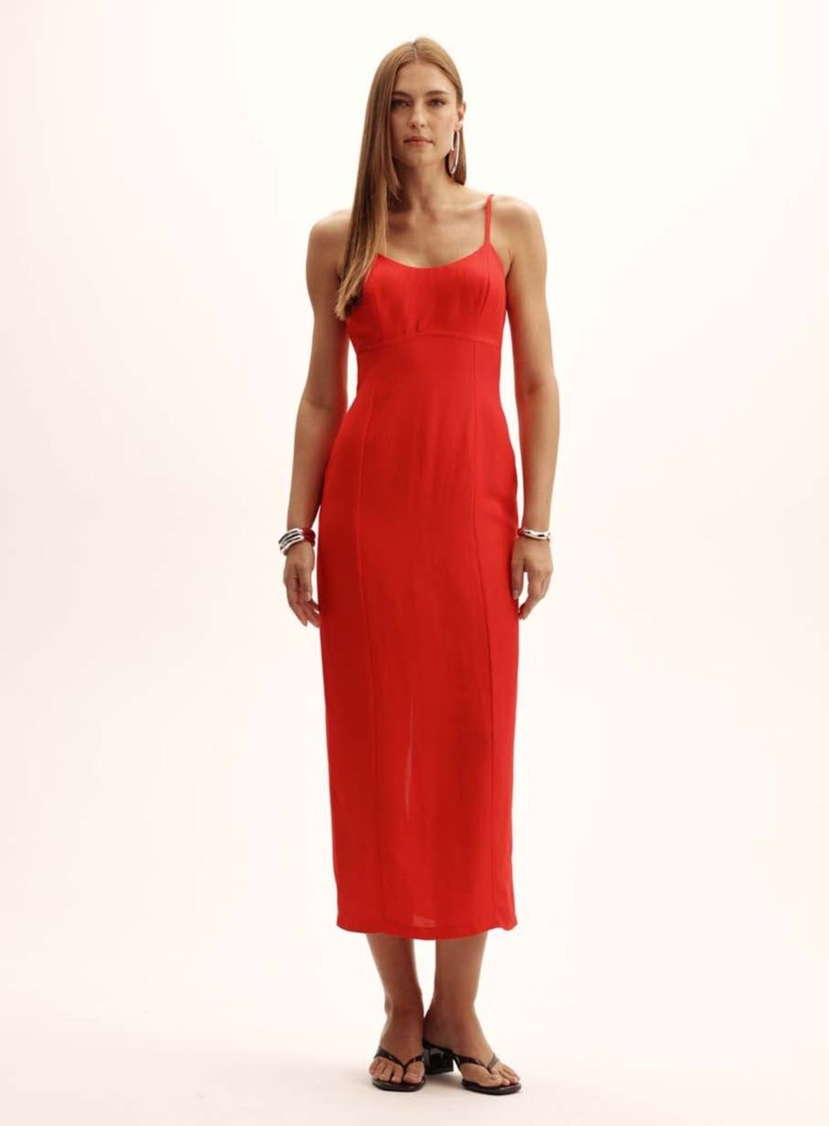 Imagem principal Vestido Comfort Linho Costas Abertas Triton Luxury Triton vermelho