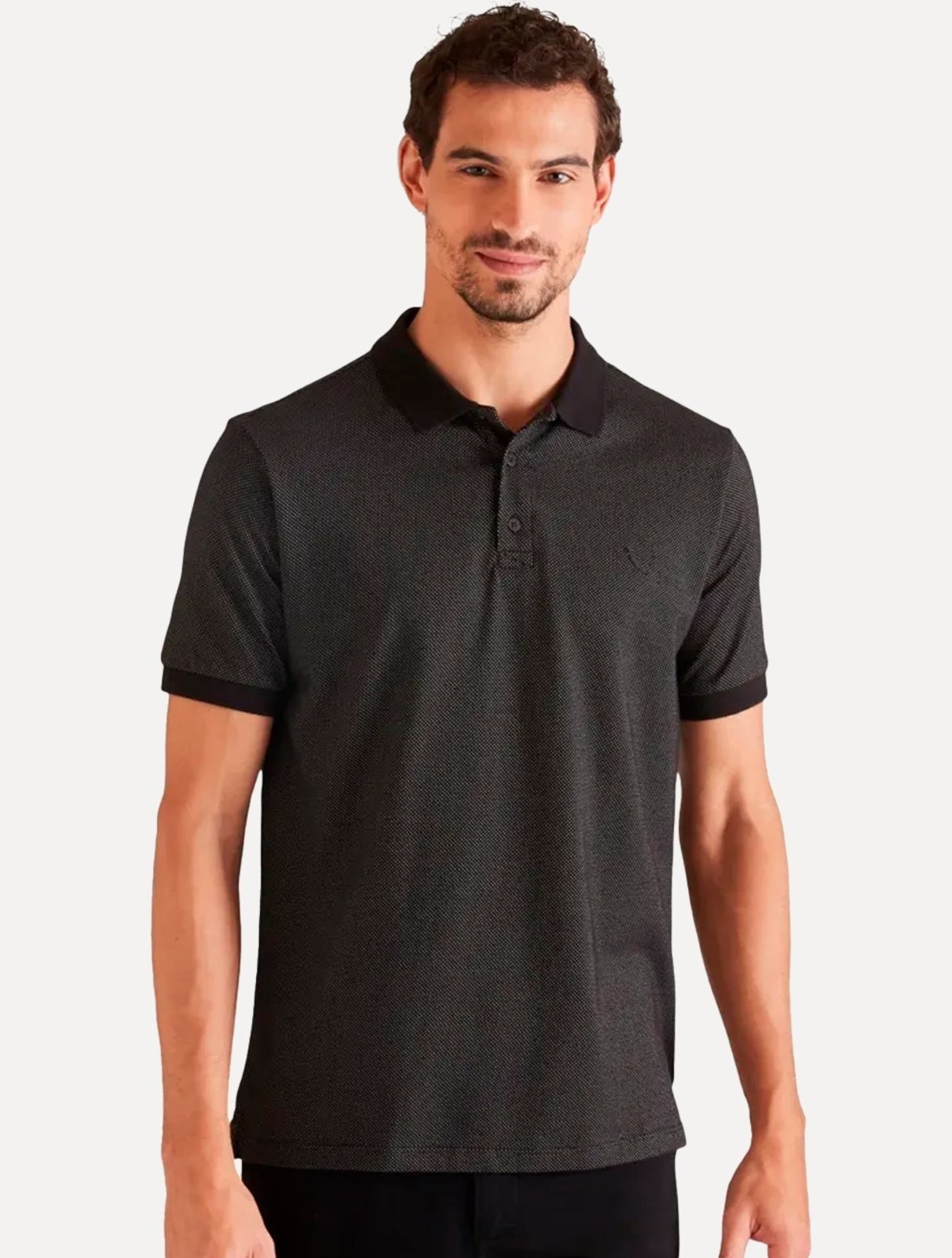 Imagem principal Polo Reserva Masculina Regular Piquet Friso Rajado Mescla Reserva preto