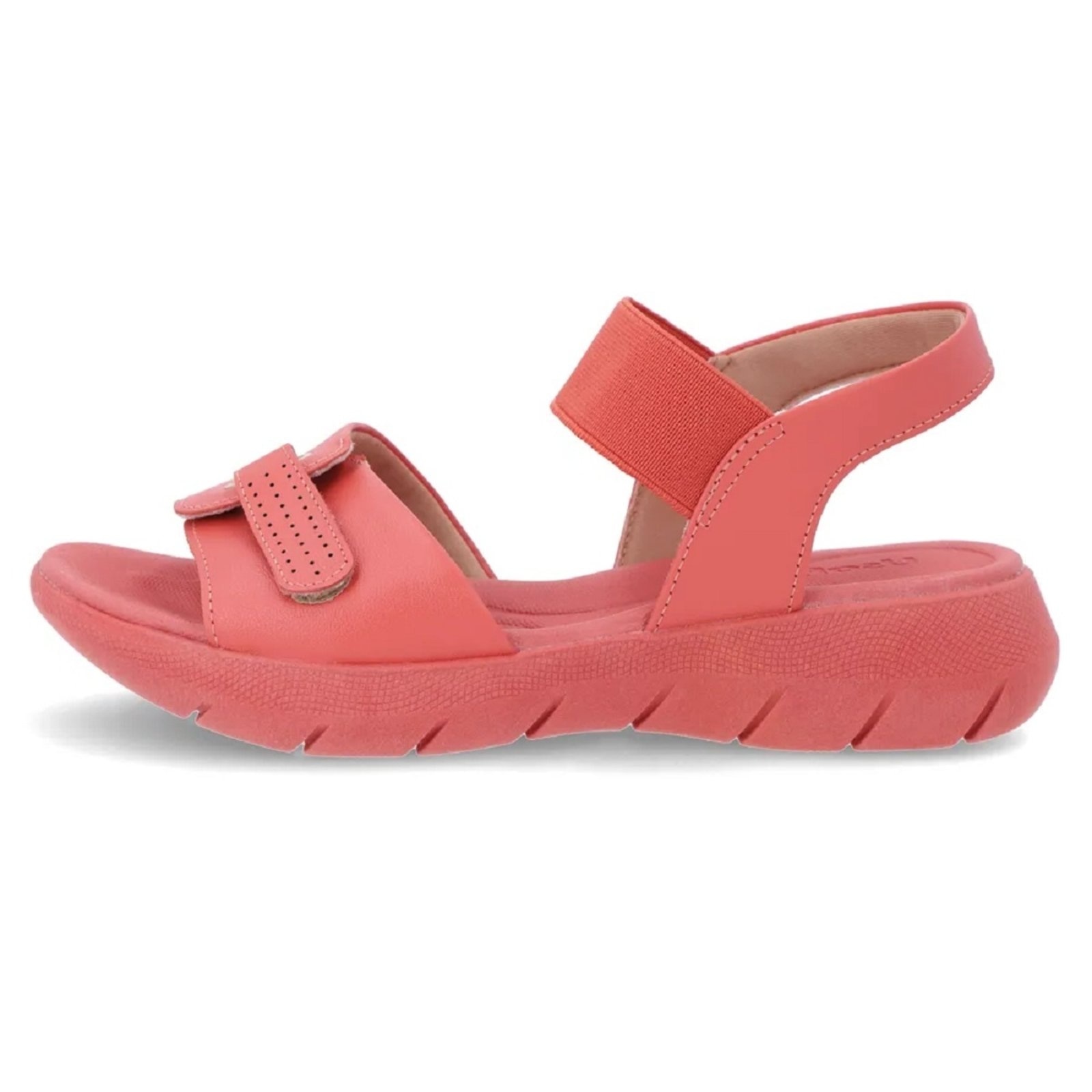 Imagem principal Sandália Usaflex Plataforma Em Couro Ajustável Confortável Goiaba Usaflex vermelho