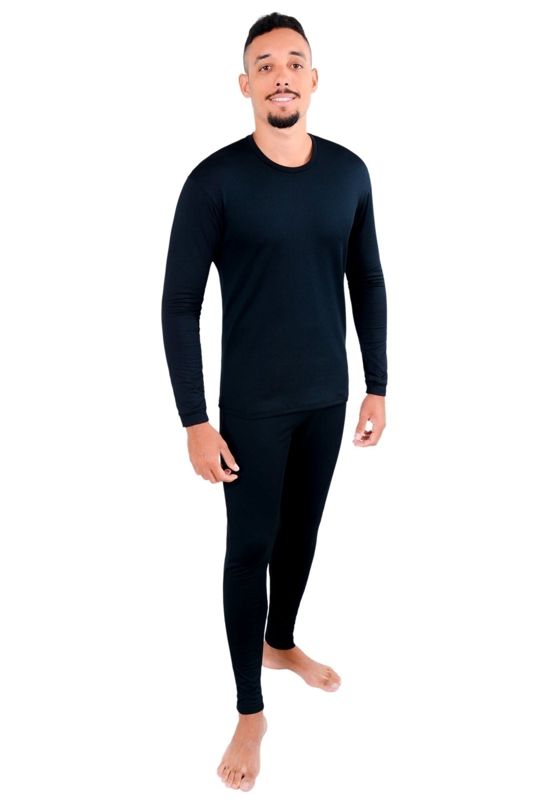 Imagem principal Conjunto Térmico RT Frio Extremo Masculino Segunda Pele 250g Peluciada com Fleece Inverno Viagem Neve Moto Esportes Outdoor Roupas Térmicas preto