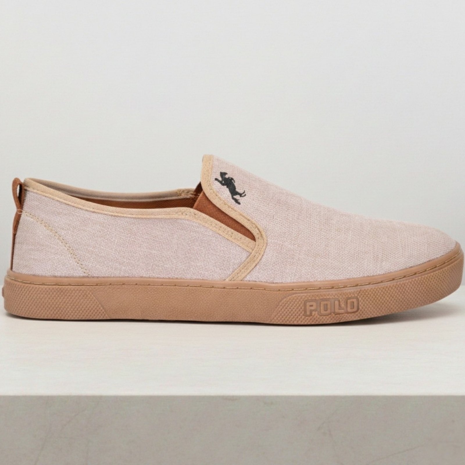 Imagem principal Tênis Masculino Casual Slip On Polo Estilo Urbano Calcie Facil Conforto Sapatofran bege/unico