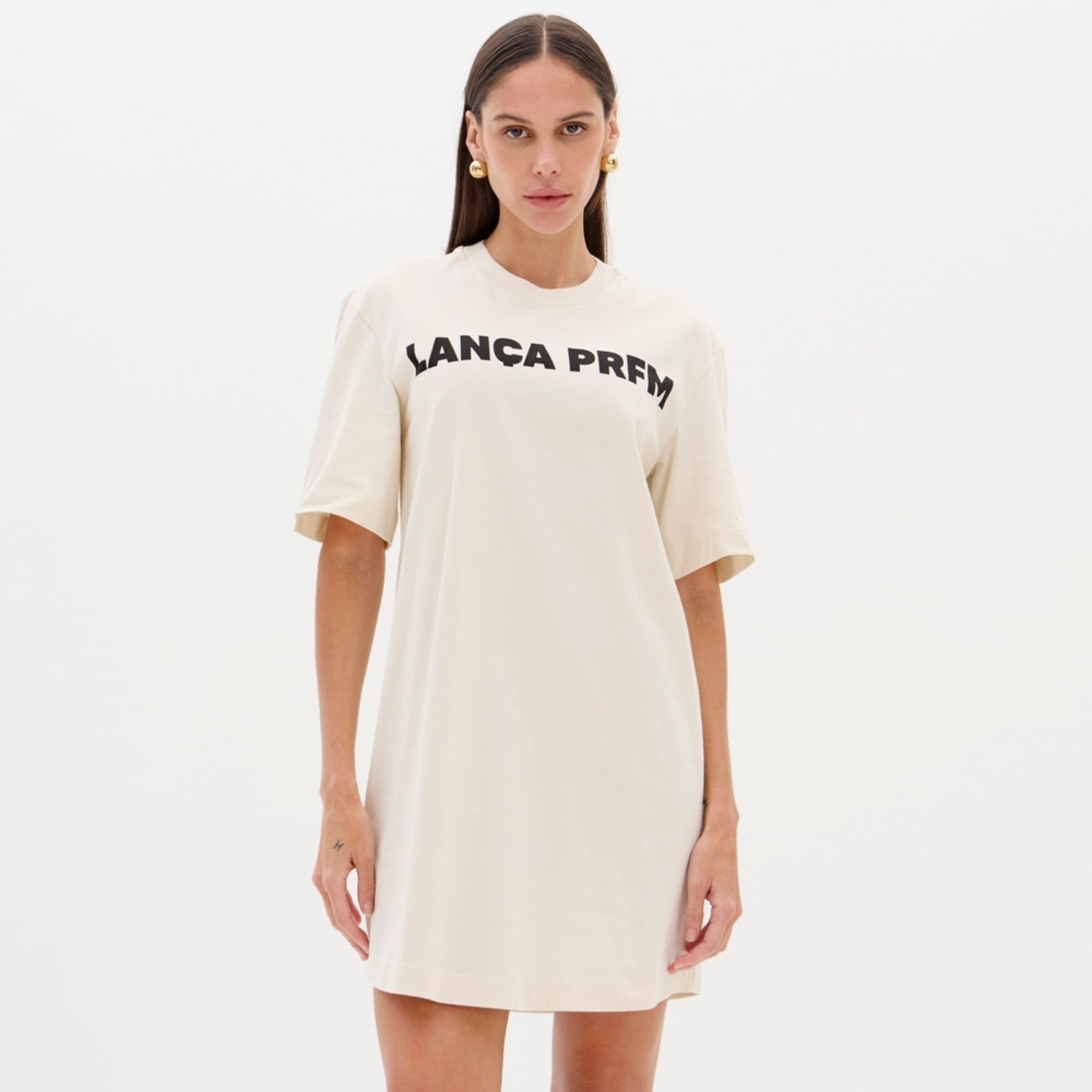 Imagem principal Vestido Curto Lança Perfume Tdress Ou26 Off White Feminino Lança Perfume amarelo white