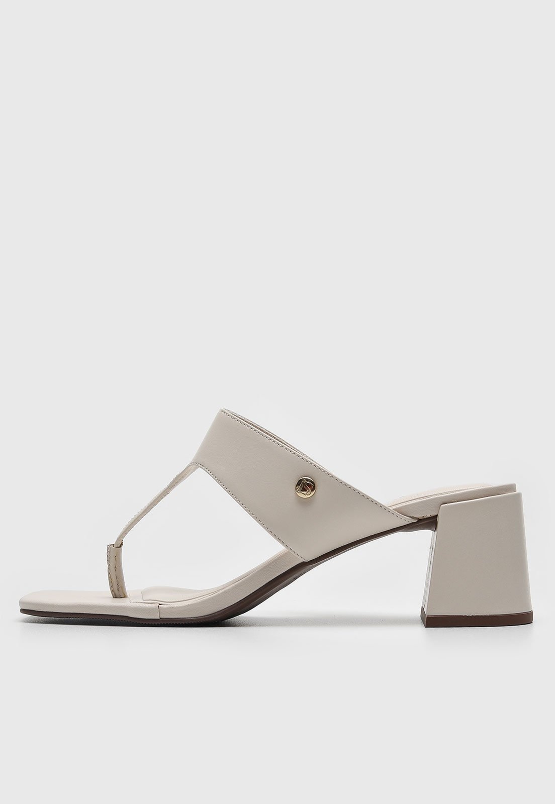 Imagem principal Tamanco Feminino Loucos e Santos Salto Bloco Bico Quadrado Off-White Loucos e Santos off-white white