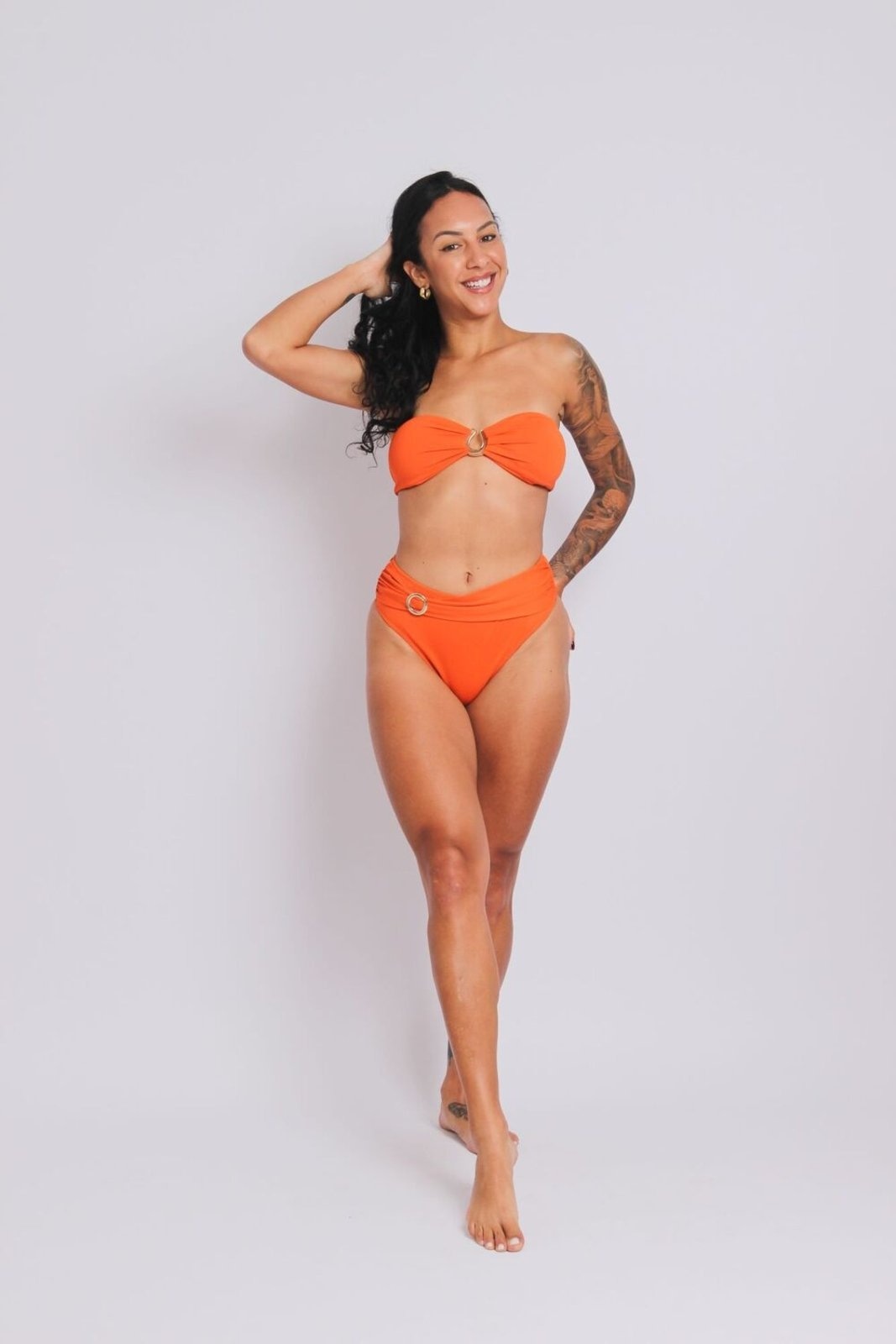 Imagem principal 2402 - Calcinha de Biquíni Lateral Larga Faixa e Fivela Duna Casual DunaCasual laranja