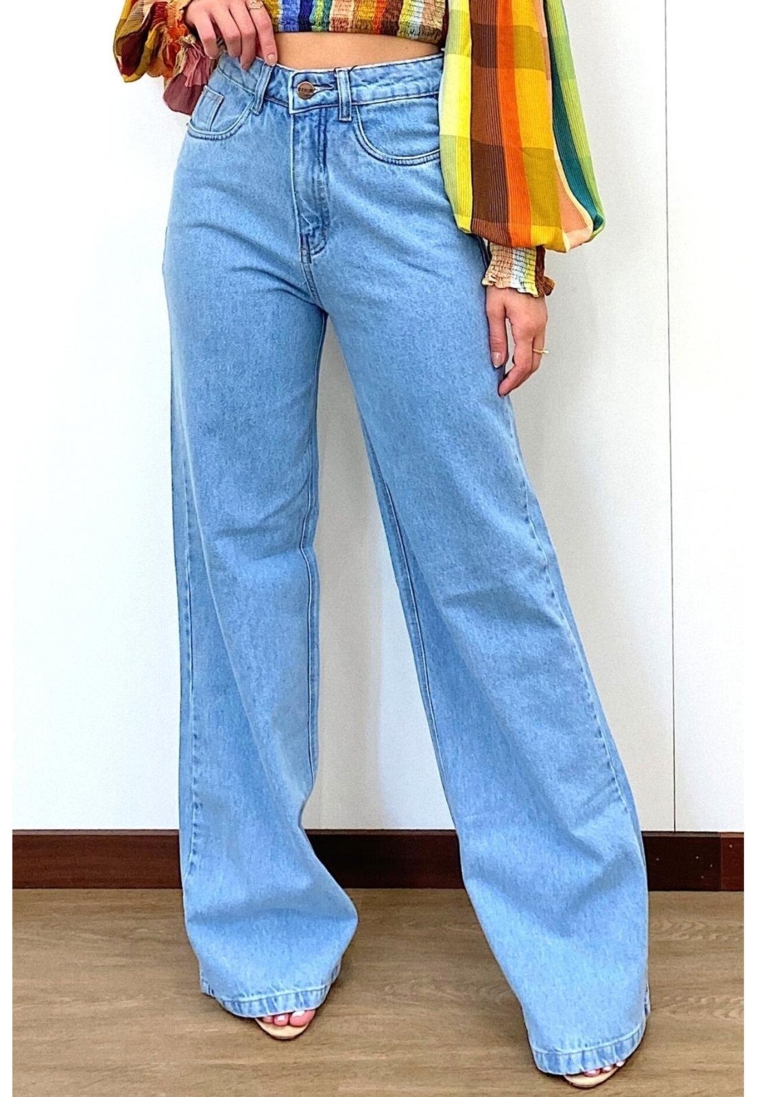 Imagem principal Calça Wide Leg Reta Marmorizada Gio Meu Jeans jeans