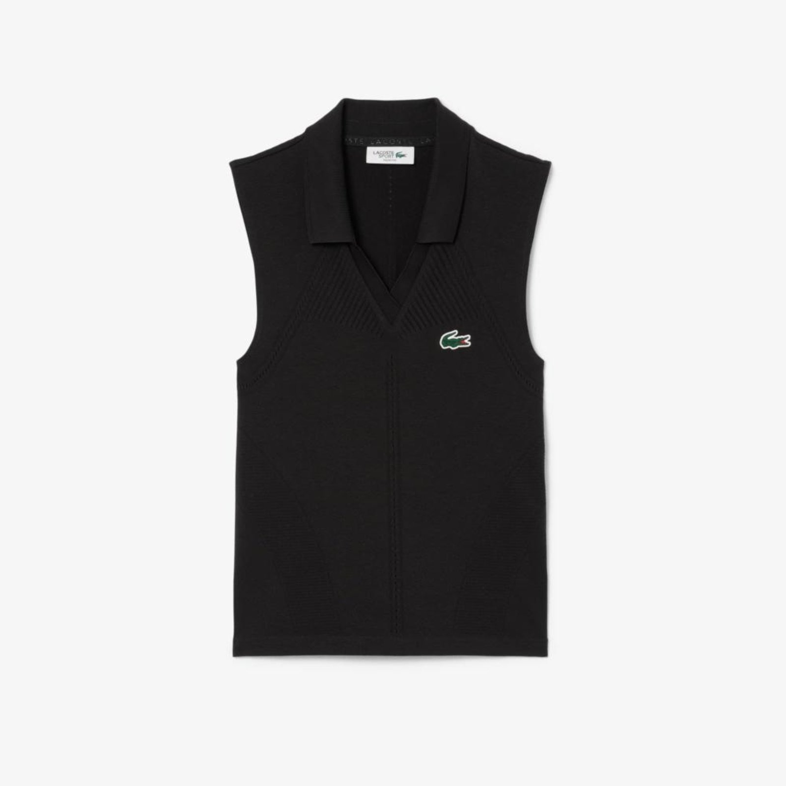 Imagem principal Camisa Polo para Tênis sem Manga em Malha Elástica Lacoste preto
