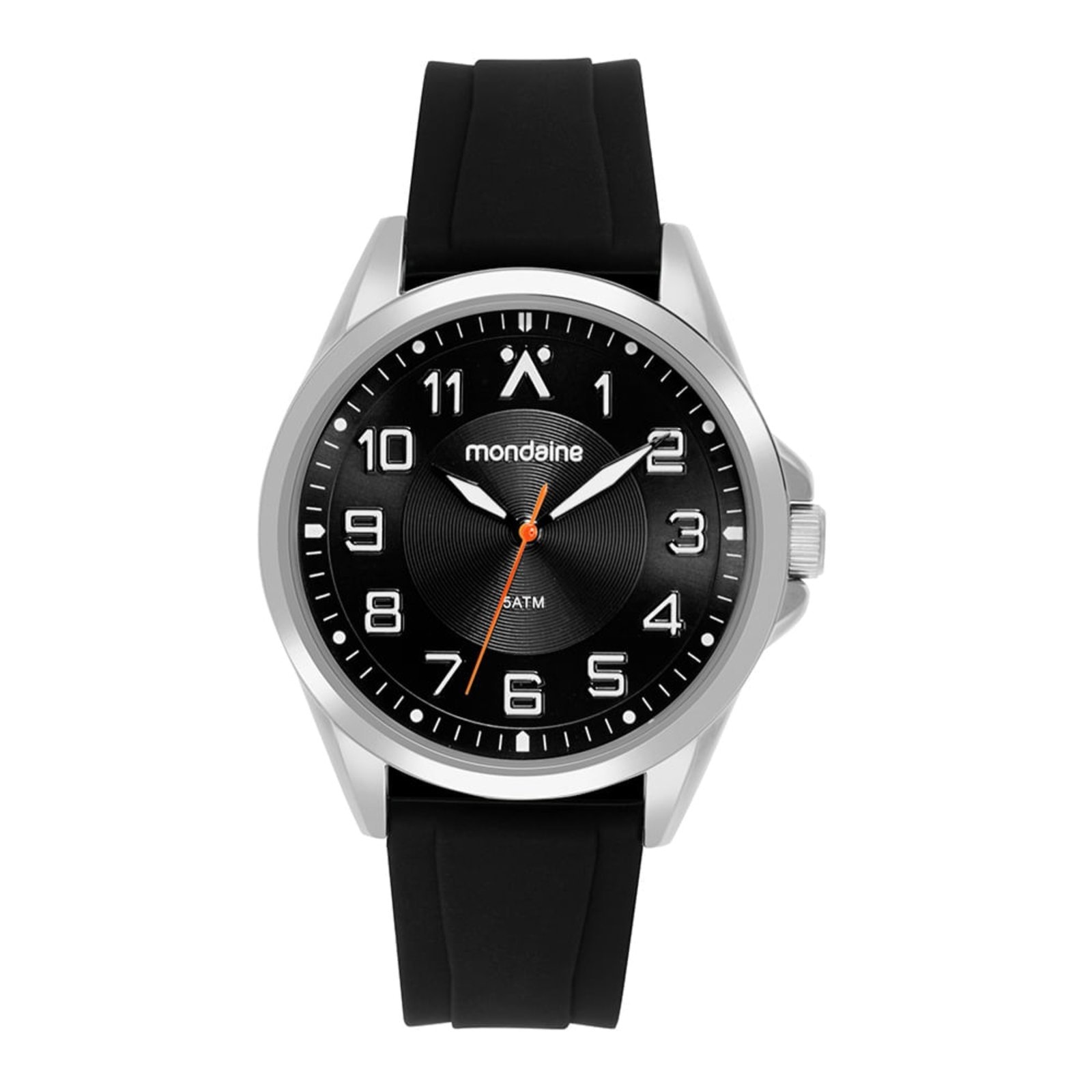 Imagem principal Relógio Masculino Silicone Fivela Caixa Prata Mondaine preto