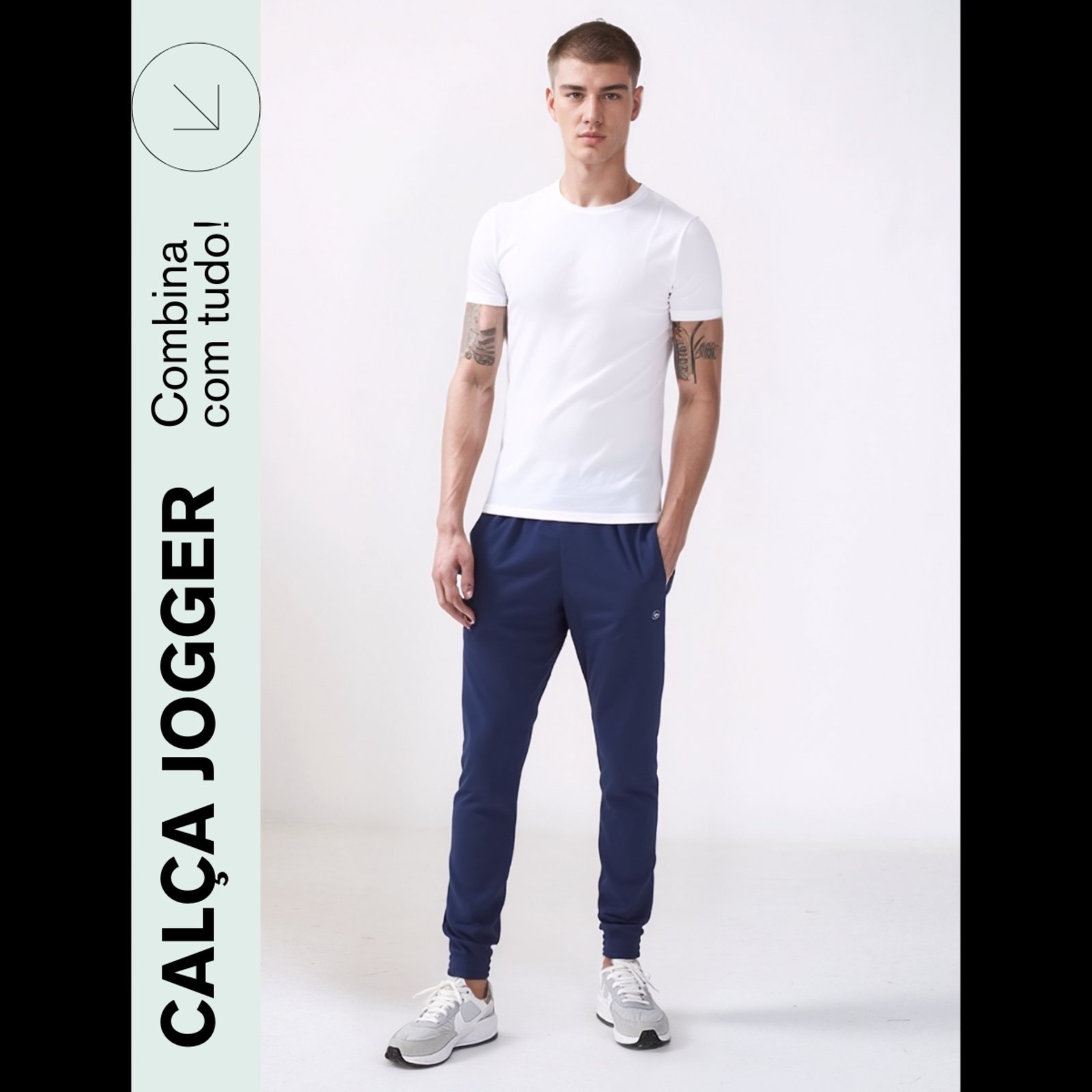 Imagem principal Calça Jogger Masculina KS Slim Tecido Dry Fit Treino Academia Casual KS azul/azul marinho