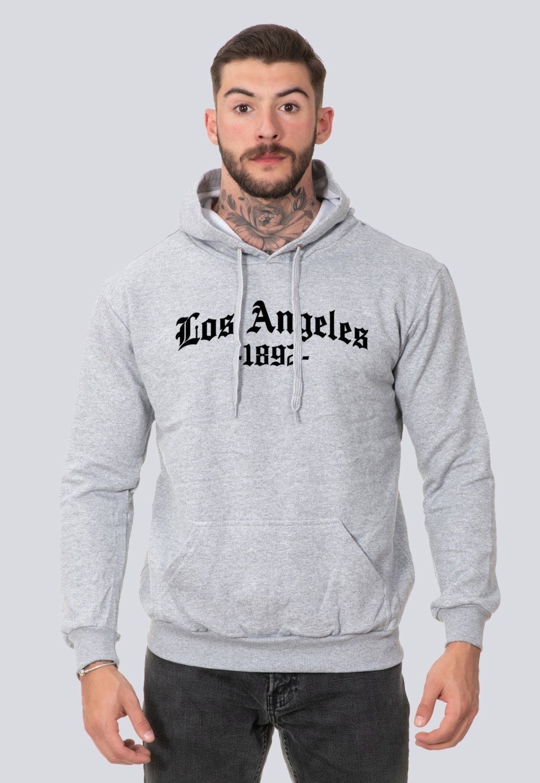 Imagem principal Moletom Blusa de Frio Casual Masculino Los Angeles 1892 Lucas Lunny cinza