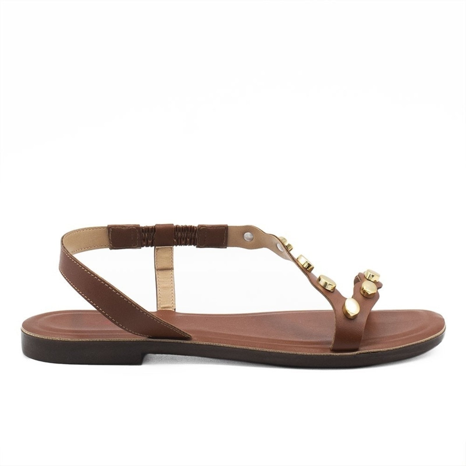 Imagem principal Sandália Rasteira Zatta Feminina Metais Raquel Caramelo ZATTA castanho