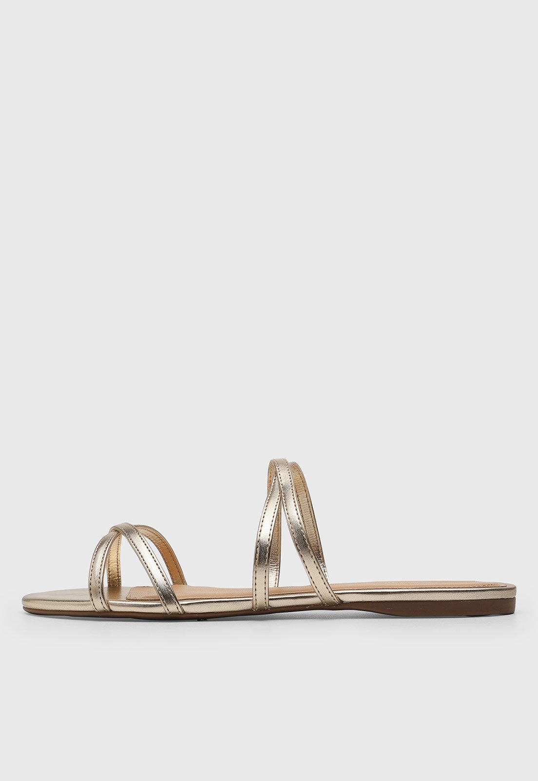 Imagem principal Rasteira Feminina Arezzo Tiras Finas Dourada Arezzo dourado