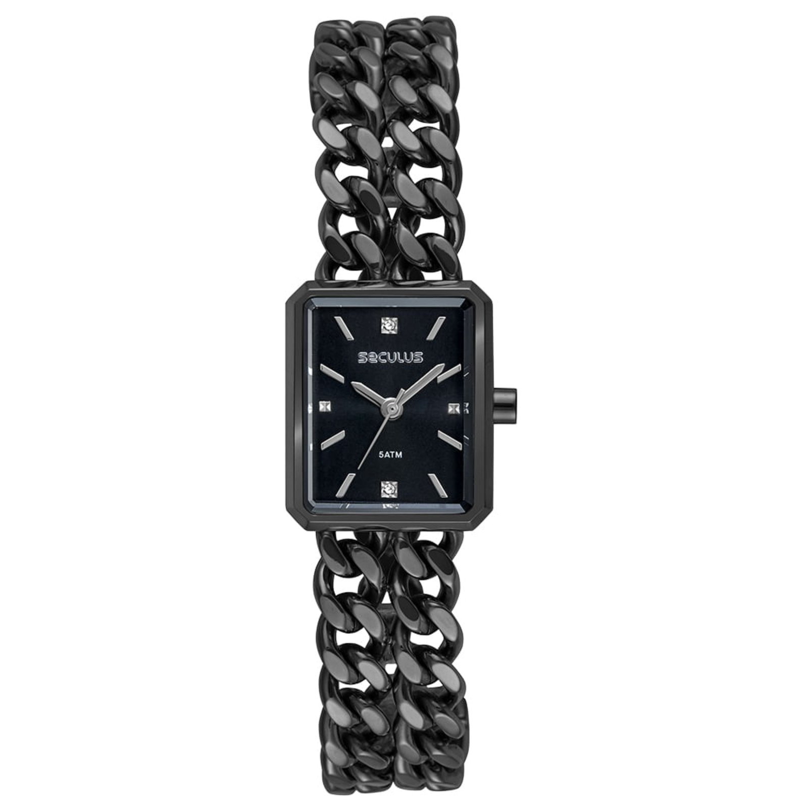 Imagem principal Relógio Feminino Quadrado Corrente Seculus dourado