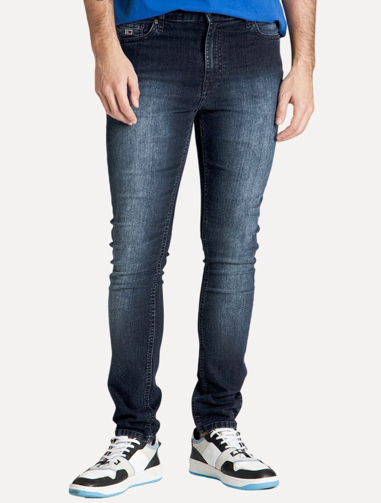 Imagem principal Calça Tommy Jeans Masculina Skinny Simon Flag Azul Escura Tommy Jeans jeans azul