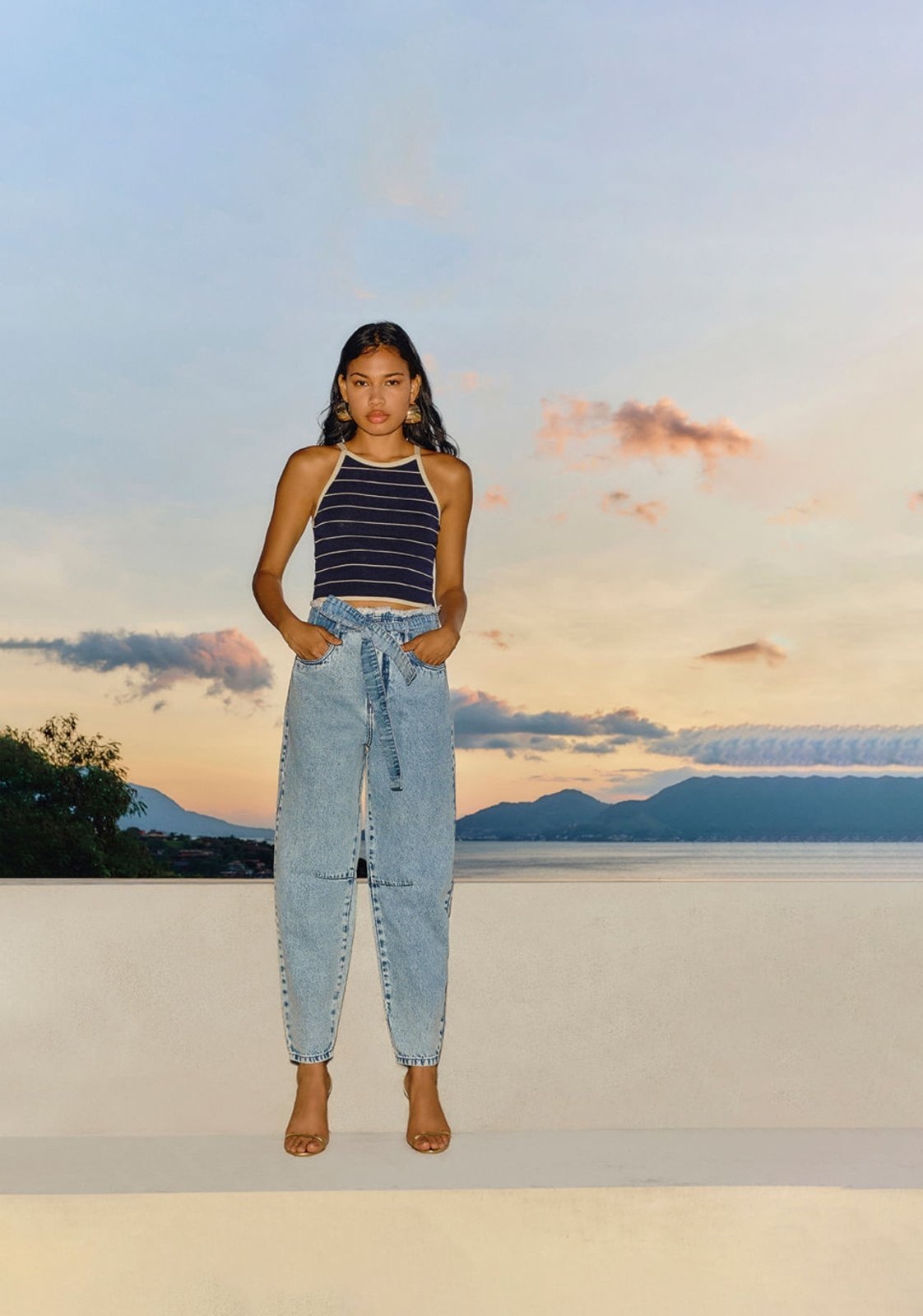 Imagem principal Calça Zinco Curve Cós Alto Com Puídos Zinco jeans