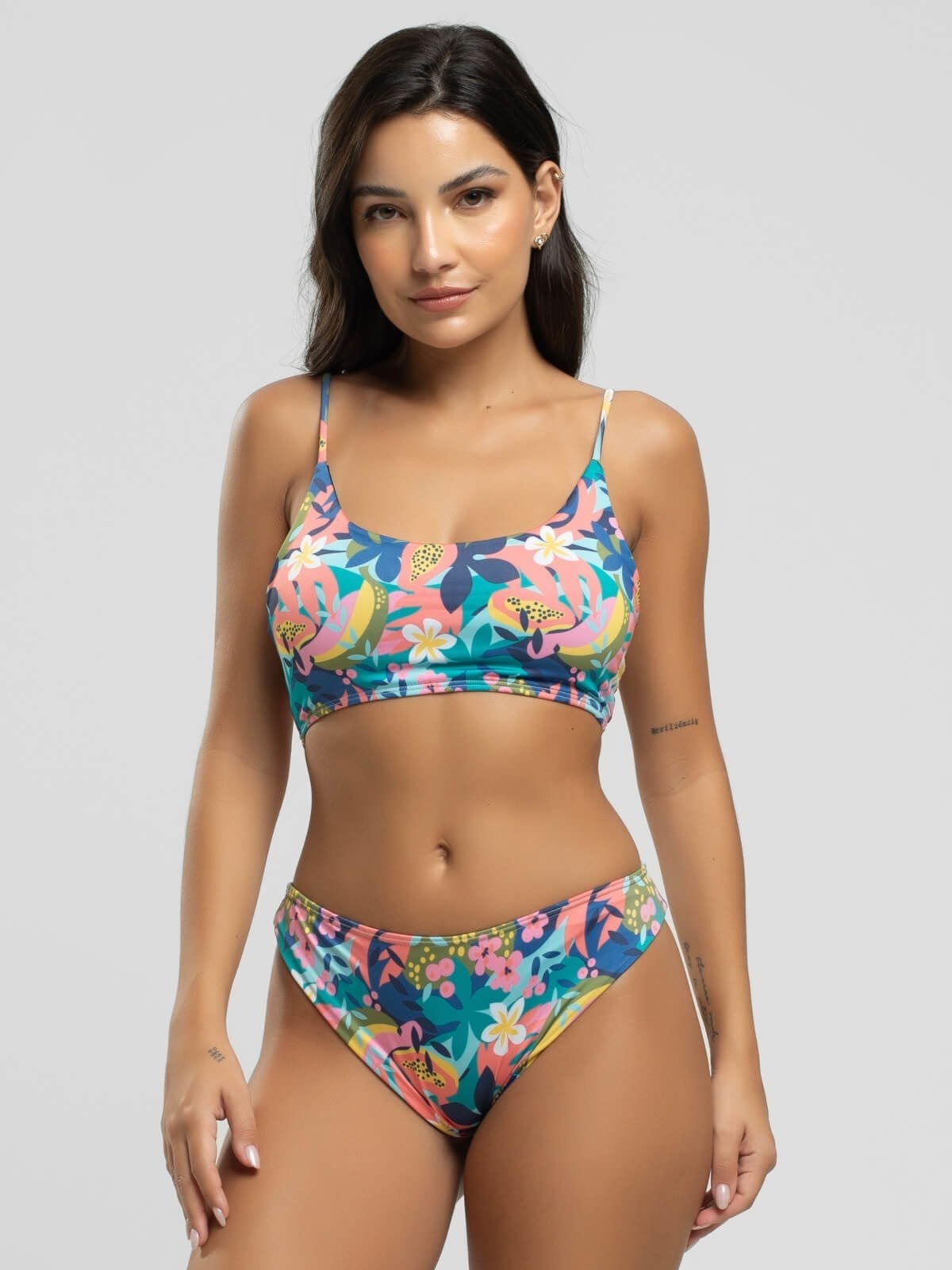 Imagem principal Biquini Faixa Calcinha Comum Proteção Uv 50+ Vicbela Flor Vicbela estampado/multicolorido