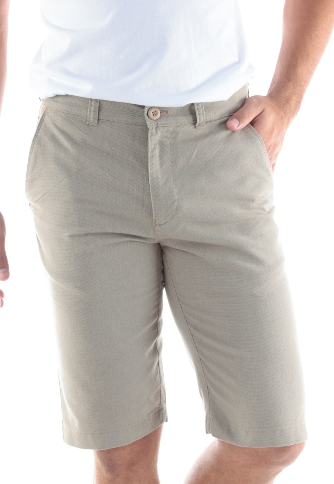 Imagem principal Bermuda Sarja Traymon Chino Regular Kaki Escuro Traymon cáqui kaki