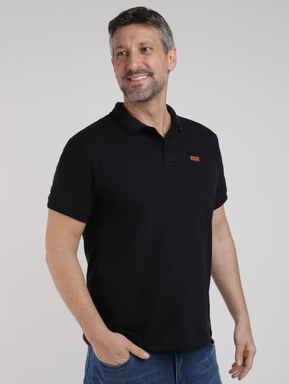 Imagem principal Polo Malhão Rústico Manga Curta Masculina DZero preto