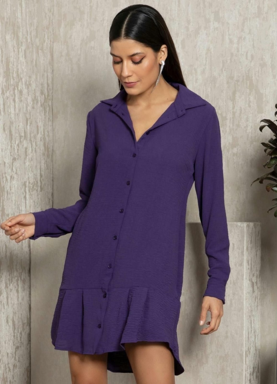 Imagem principal Vestido Chemise Crepe Plano Quintess roxo
