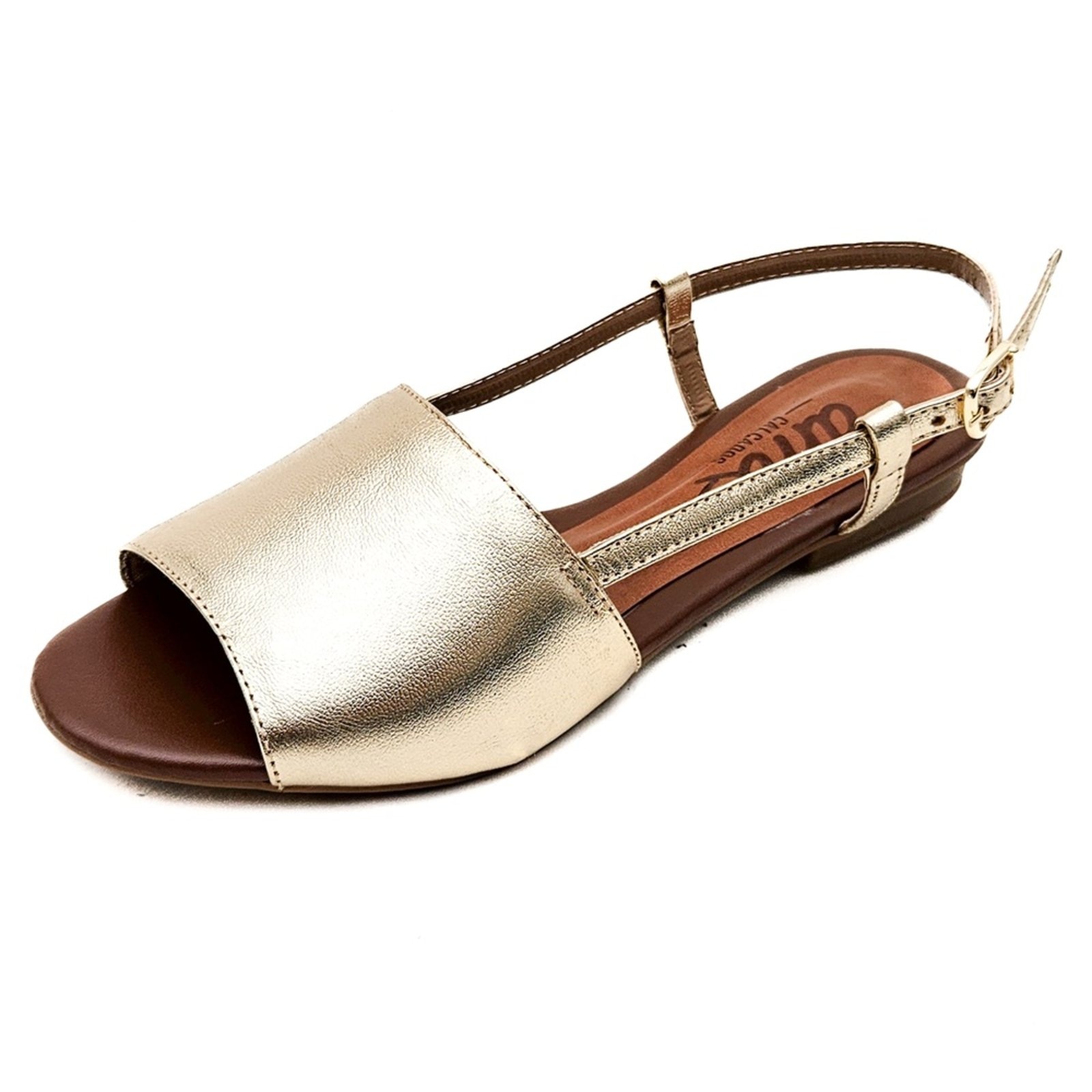 Imagem principal Sandália Rasteira em Couro Amo Calçados Mimi Dourada Amo Calçados dourado