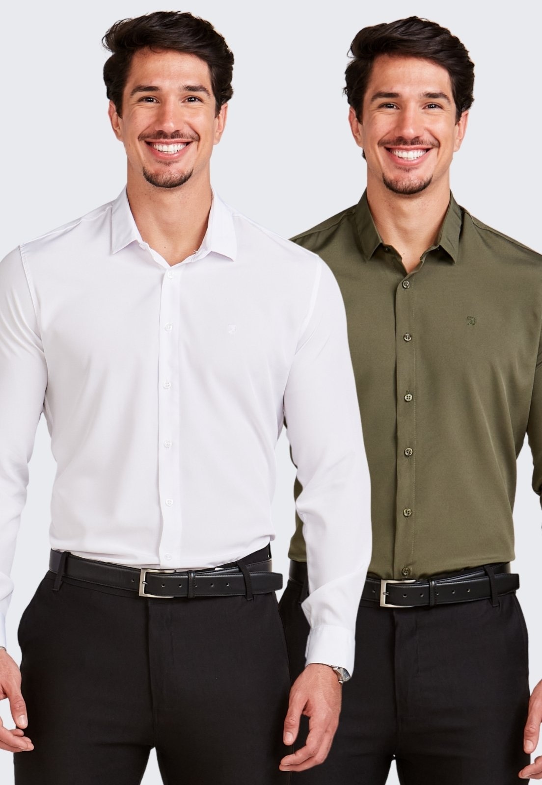 Imagem principal Kit 2 Camisa Social Masculina Manga Longa Daze Modas e Verde Daze Modas branco/verde verde