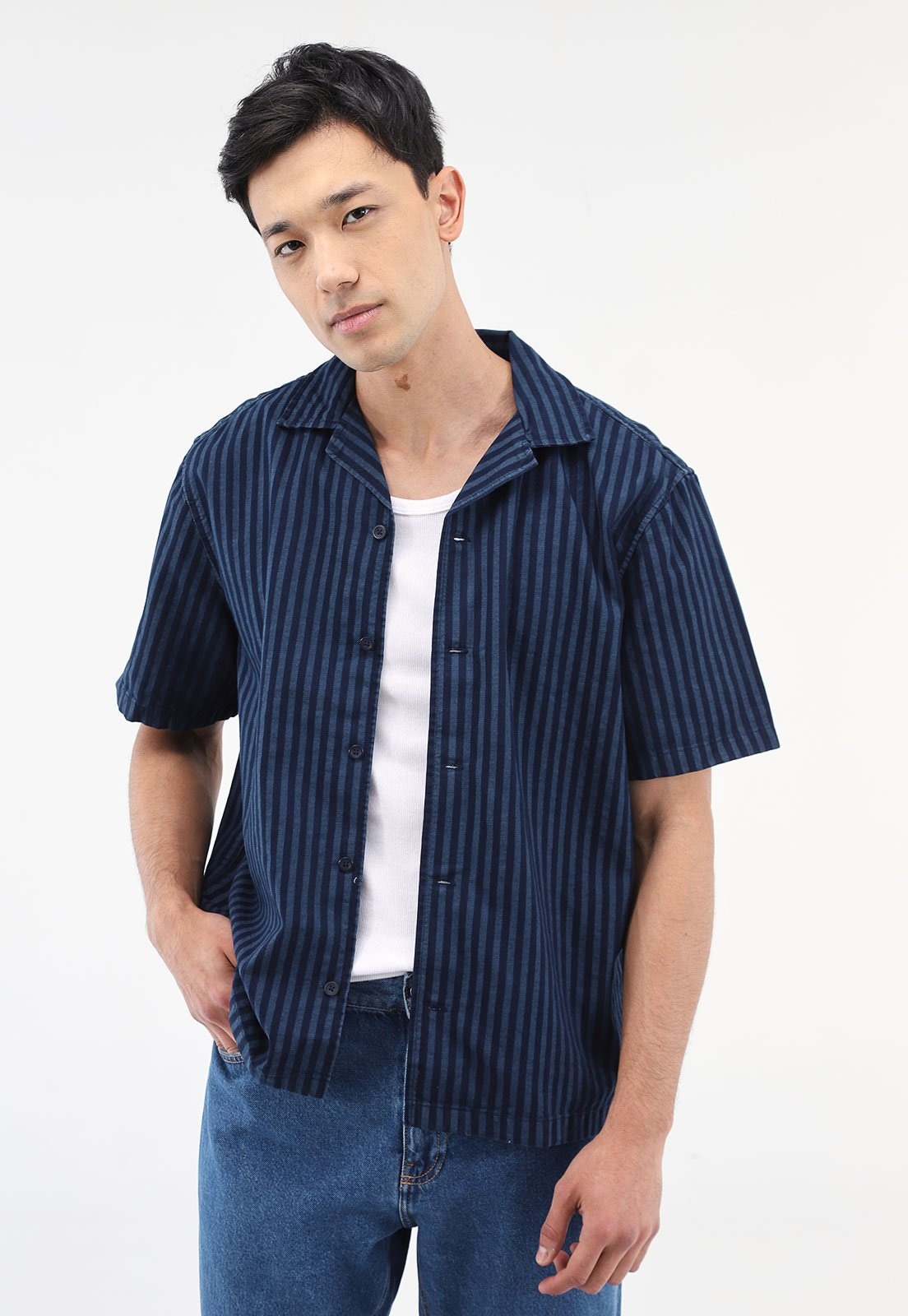 Imagem principal Camisa GAP Reta Listrada Azul-Marinho GAP azul marinho