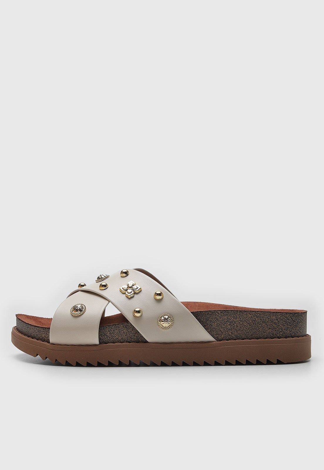 Imagem principal Rasteira Papete Moleca Tachas Off-White MOLECA off-white white