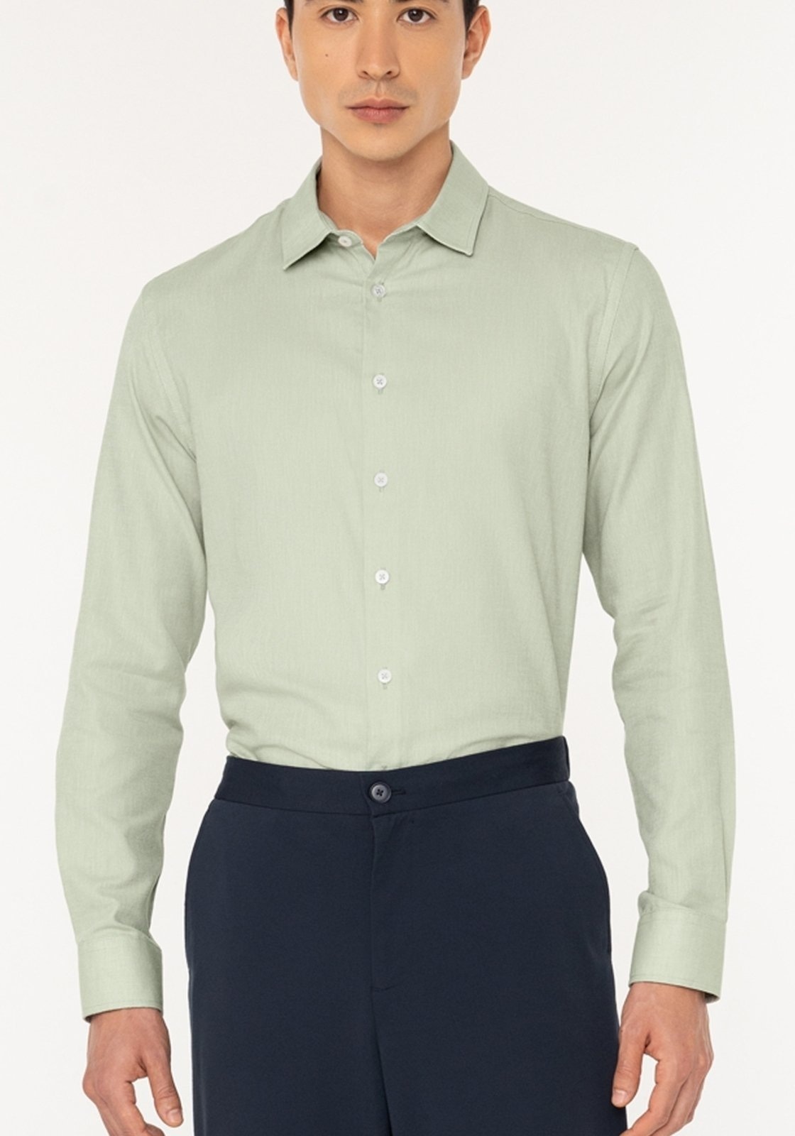 Imagem principal Camisa De Mangas Longas Slim Fit Em Oxford Responsável Hangar 33 verde