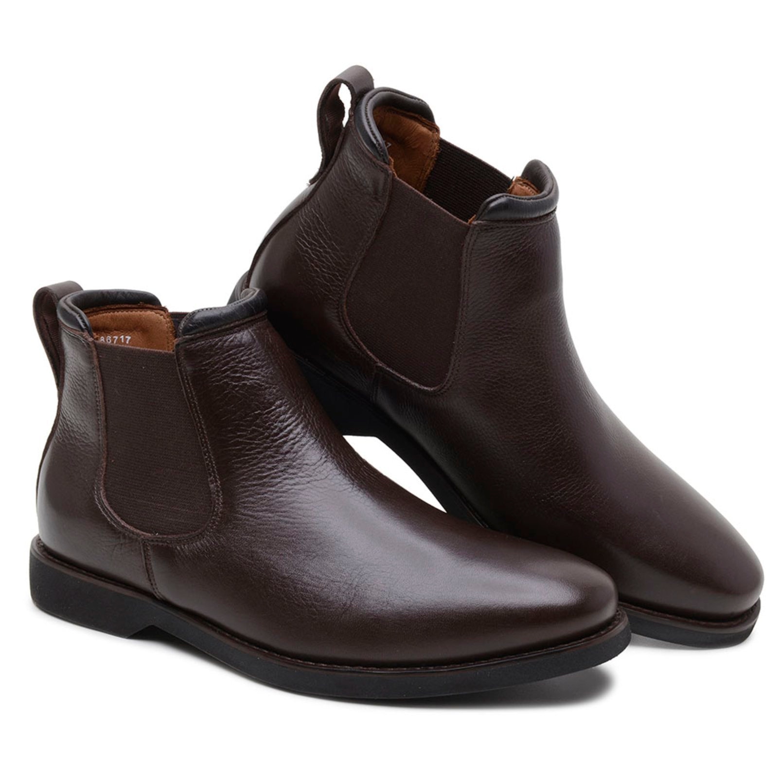 Imagem principal Bota Masculina Social Anna Andrade Chelsea Em Couro Lisa Clássica Urbana Versátil Conforto Anna Andrade café