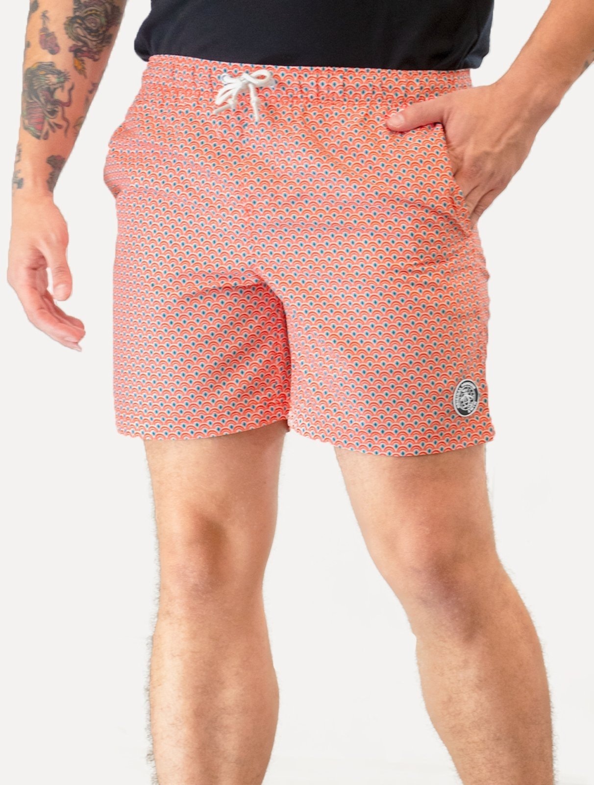 Imagem principal Short Original Penguin Masculino D Água Ethnic Print Coral Original Penguin laranja coral