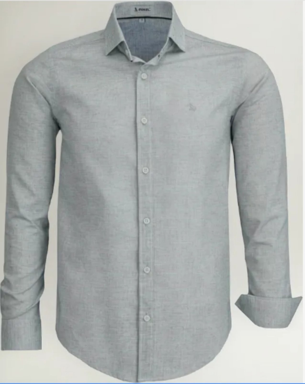 Imagem principal Camisa Social Amil Slim Dinasty Mesclado Algodão Macia Manga Longa Luxo Cor01 Amil cinza