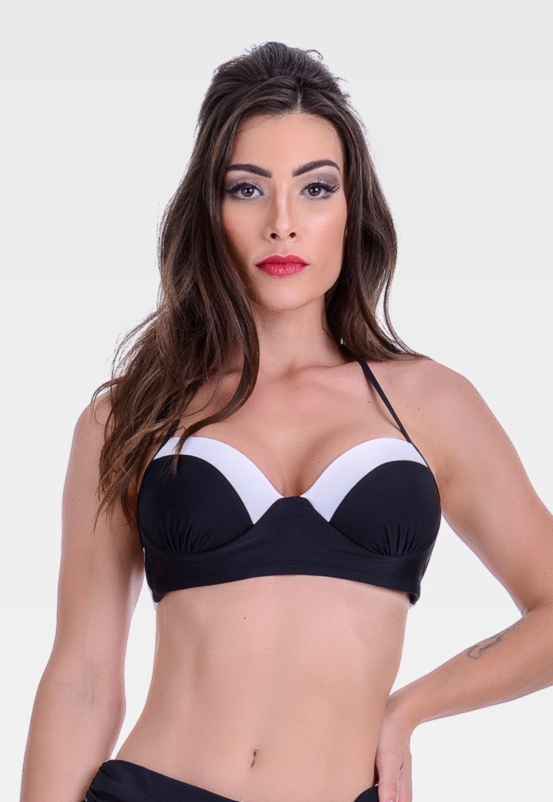 Imagem principal Top Summer Soul Meia Taça Com Bojo e Branco Summer Soul preto