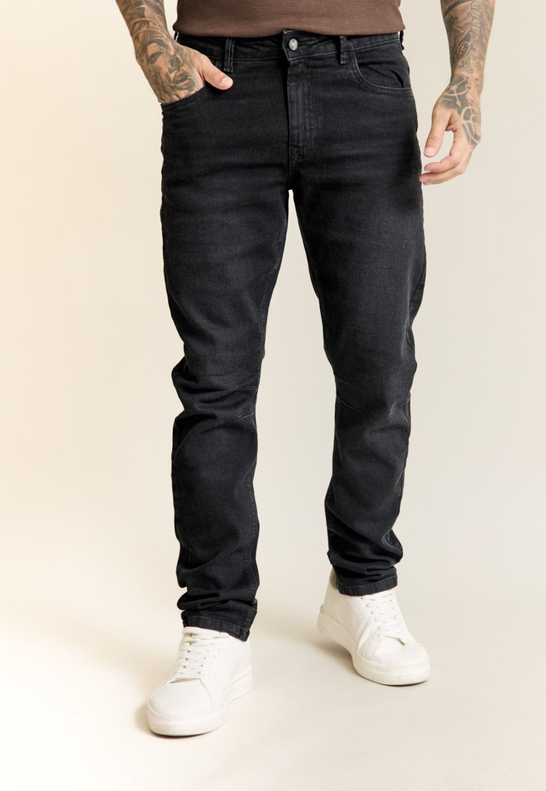 Imagem principal Calça Jeans Masculina Arqueada Preta com Elastano Dialogo Dialogo Jeans preto