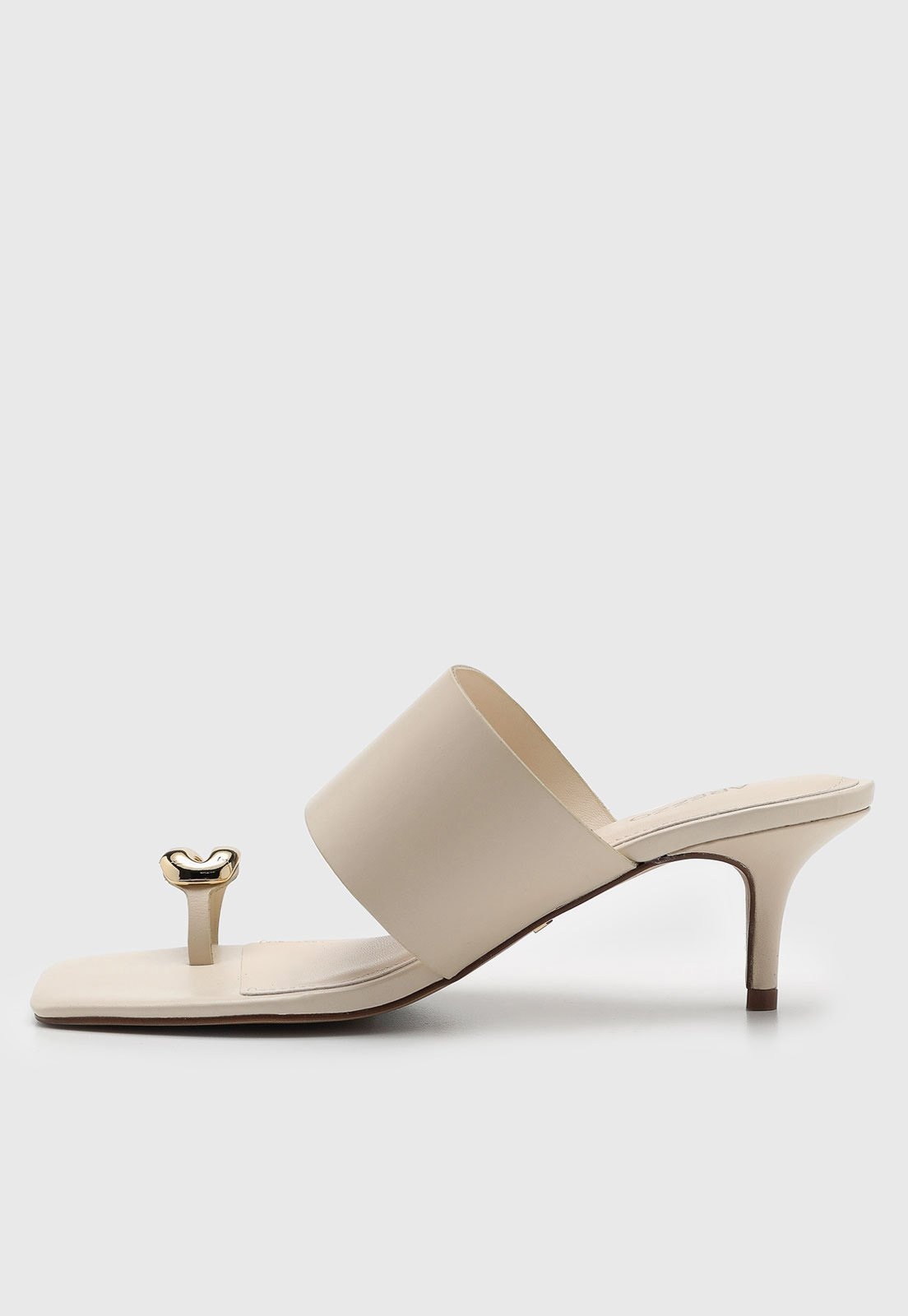 Imagem principal Tamanco Feminino Arezzo Detalhe Metálico Dourado Off White Arezzo off-white white