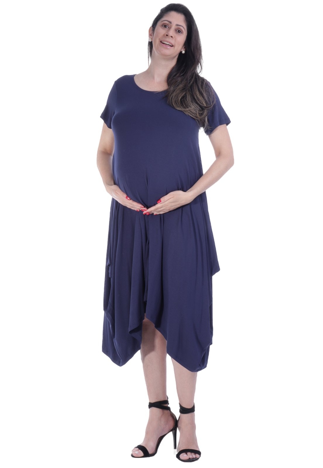 Imagem principal Vestido Midi Moda Gestante Amazonia Vital Malha Amazonia Vital azul