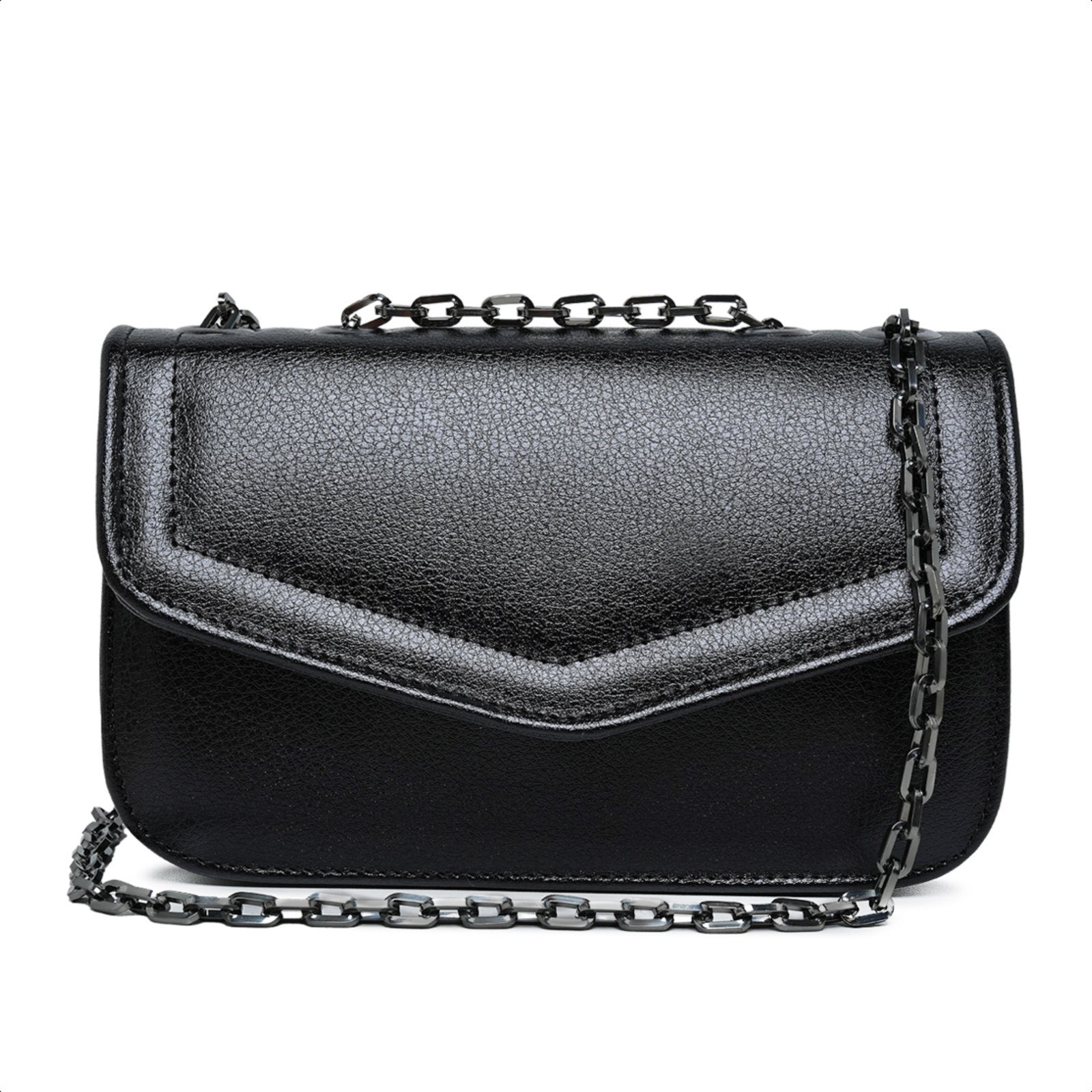 Imagem principal Bolsa Preta Feminina Pequena Casual Clutch Carteira De Mão Festa Alça Corrente De Ombro Elegante CARMELO SHOES preto