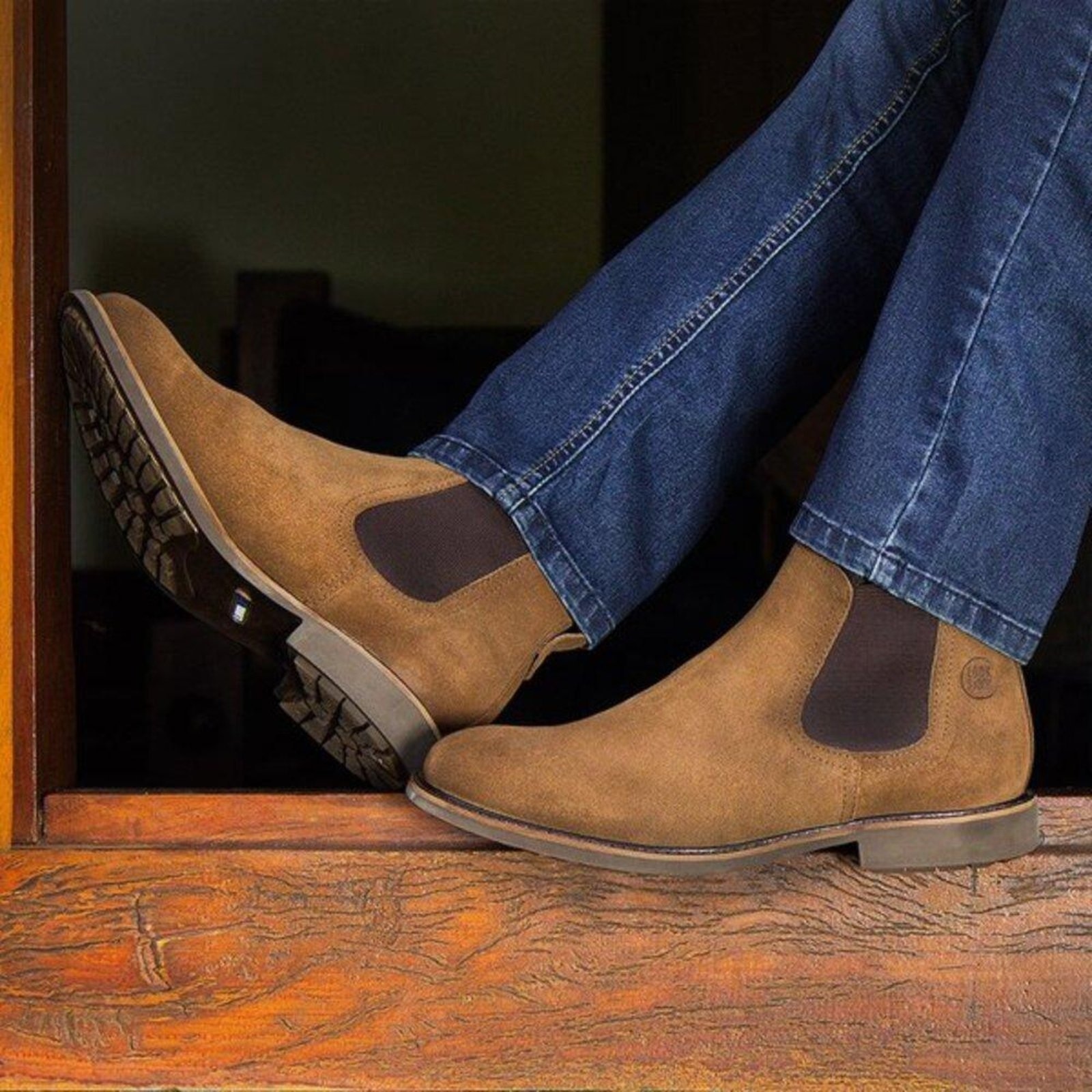 Imagem principal Botina Chelsea Couro Look Stock Casual Sofisticada Exclusivo Lookstock Botinas marrom