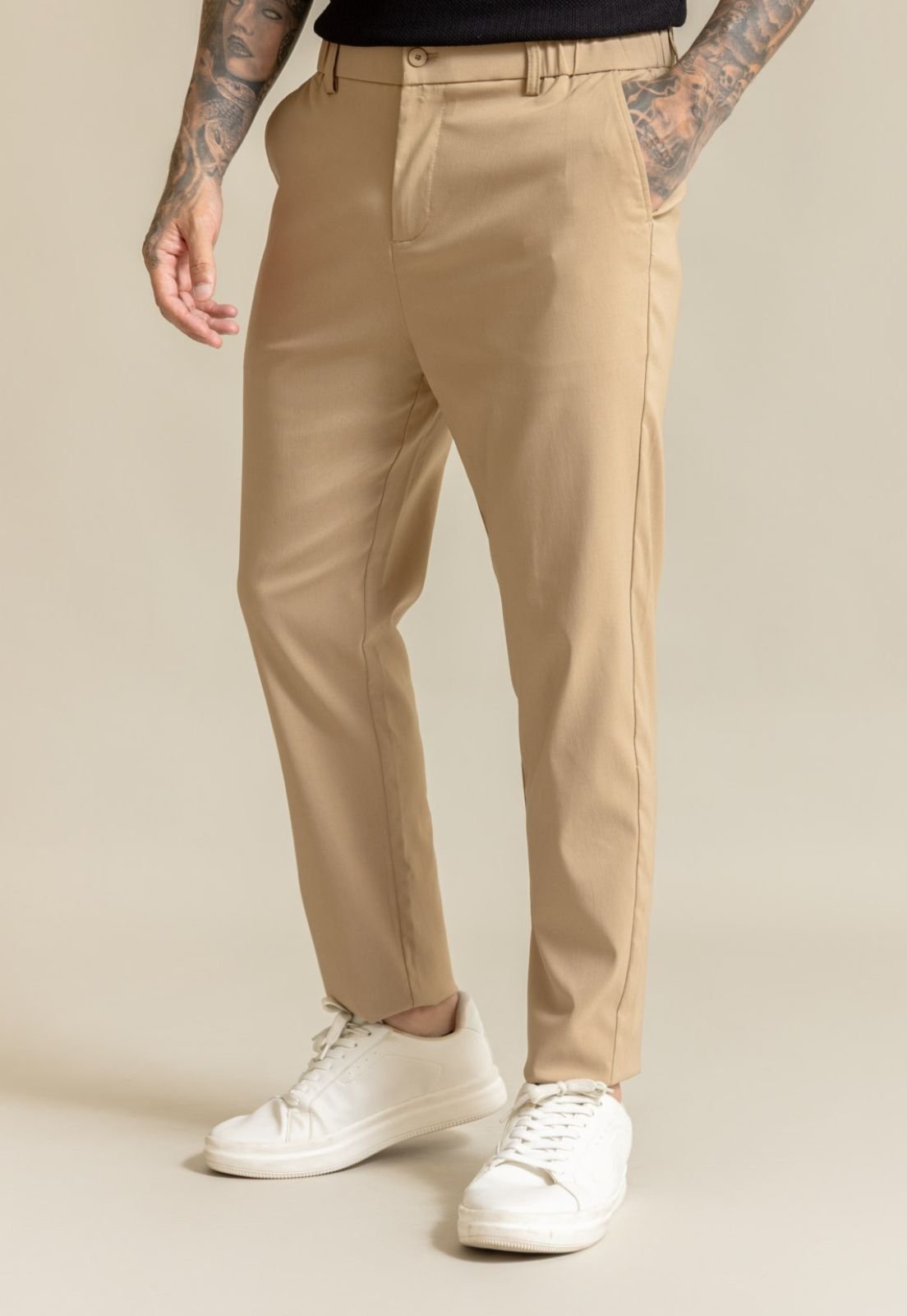 Imagem principal Calça Alfaiataria Masculina Social Slim Color Dialogo Mocha Dialogo Jeans cáqui