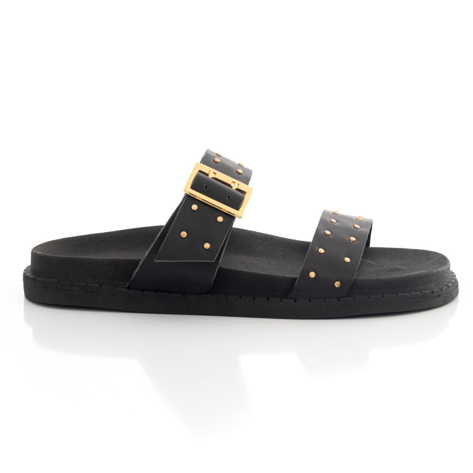 Imagem principal Sandália Feminina Papete Flatform Fivela Metal Confortável Macia Resistente Viteri preto