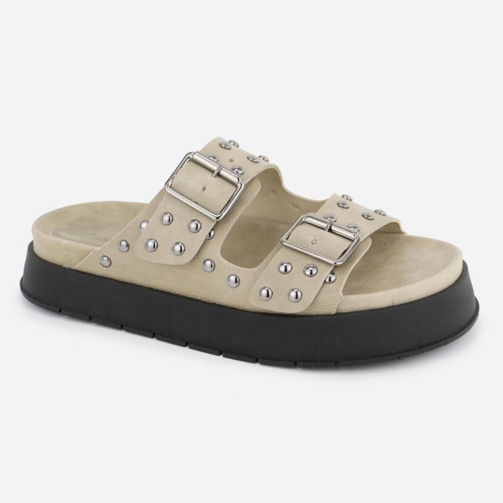 Imagem principal Sandália Couro Maria Paula Calce Fácil Salto Grosso Off White MARIA PAULA off-white white