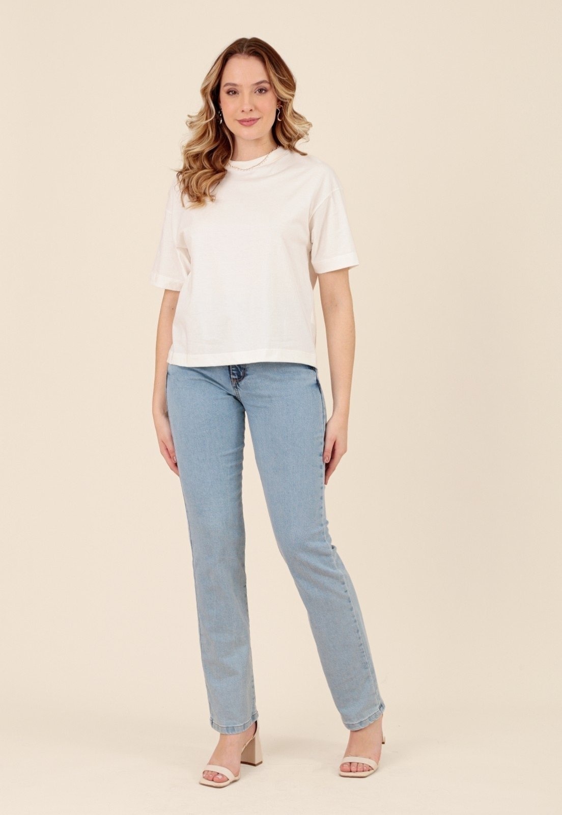 Imagem principal Calça Pop Me Jeans Reta Com Elastano Pop Me azul