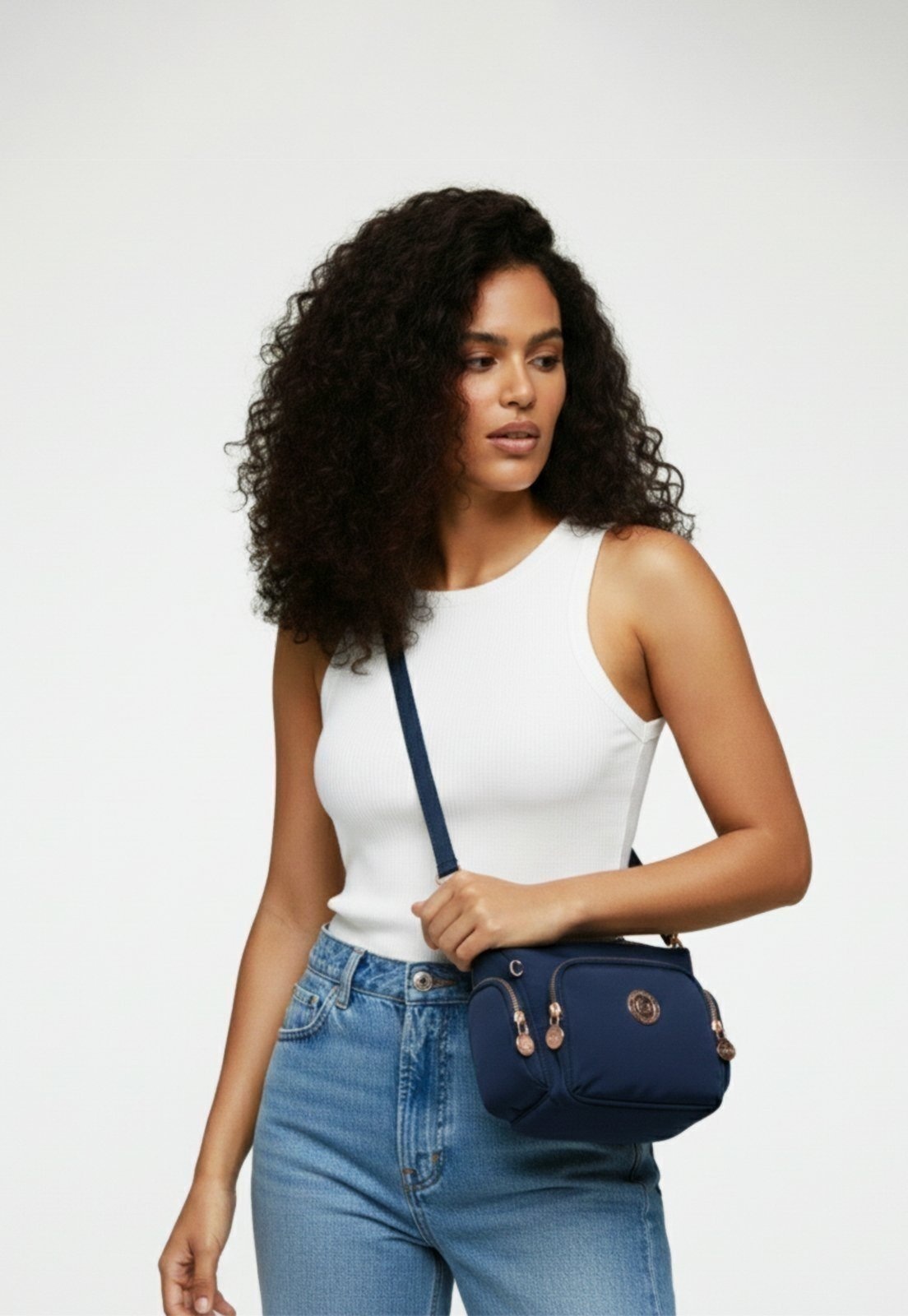 Imagem principal Bolsa Transversal Feminina Alça Lateral Espaçosa Reforçada Perfect For You azul