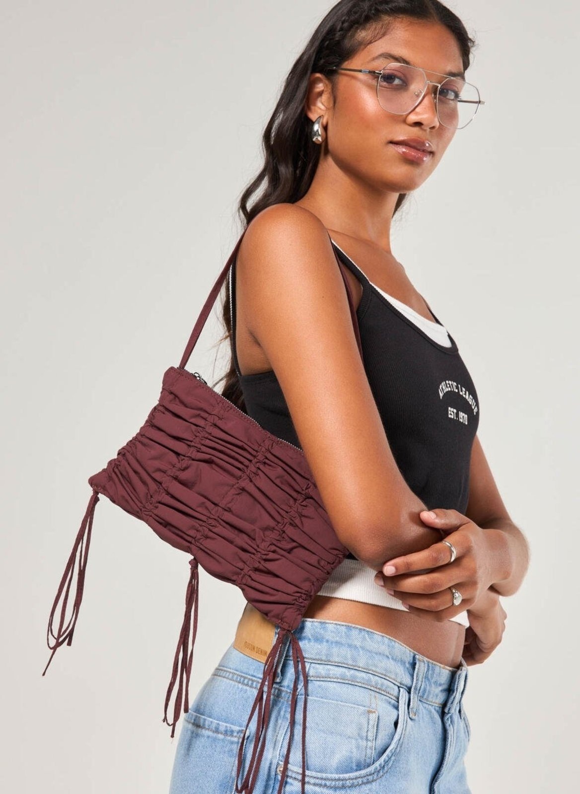 Imagem principal Bolsa Nylon Com Franzidos Youcom bordô