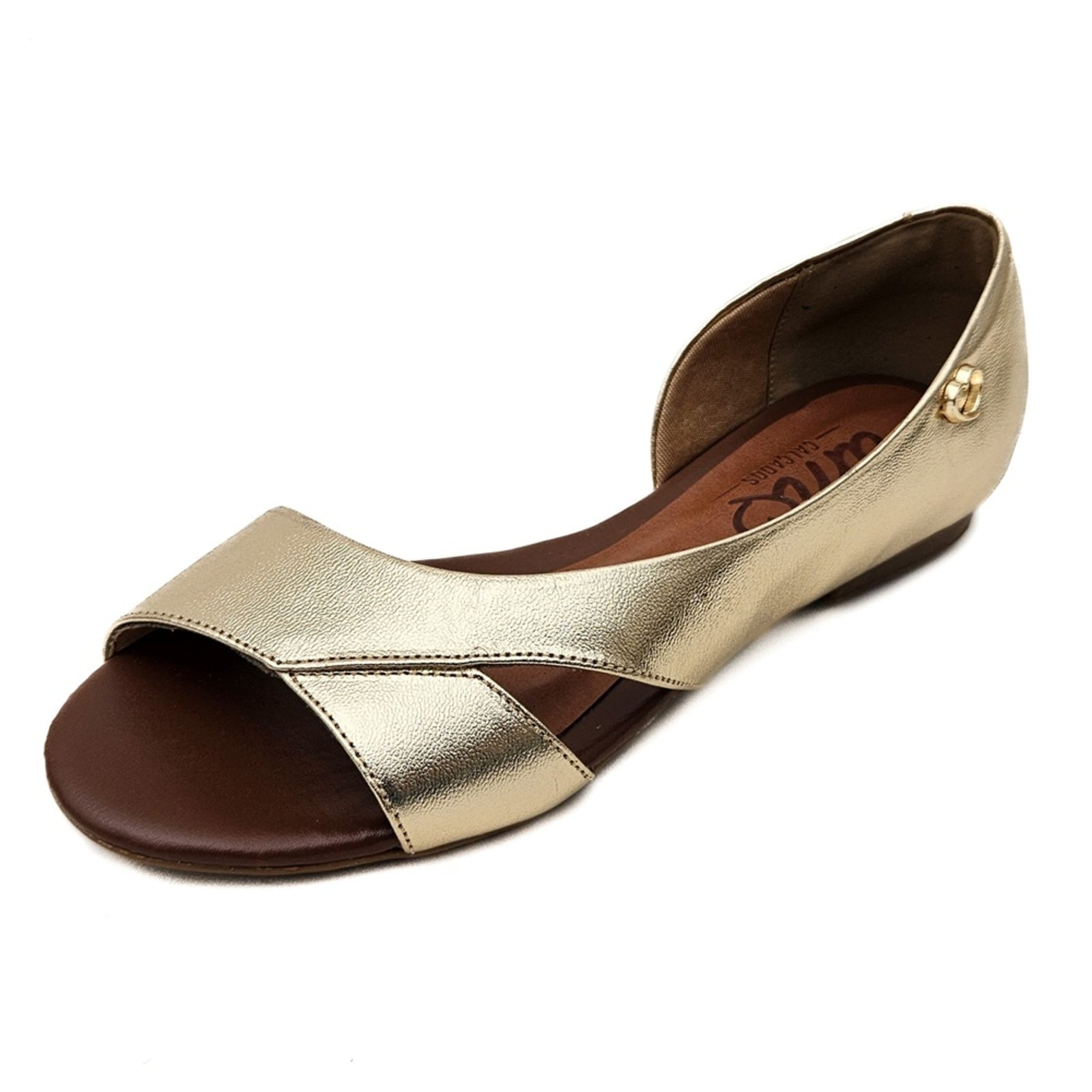 Imagem principal Sandália Rasteira em Couro Amo Calçados Moema Dourada Amo Calçados dourado