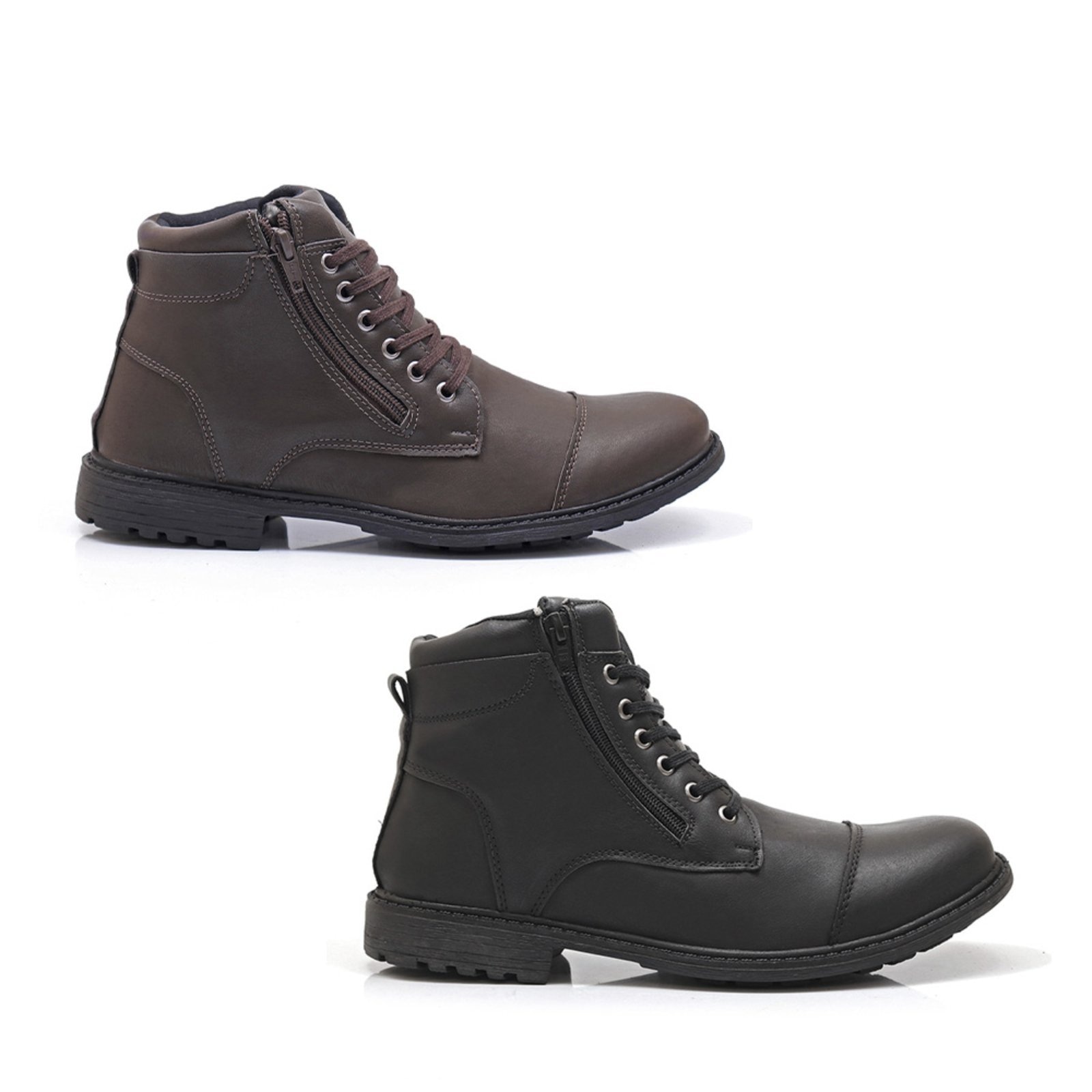 Imagem principal 2 Pares Bota Masculina Bredeni com Zíper Capital Preto/Marrom BREDENI multicolorido