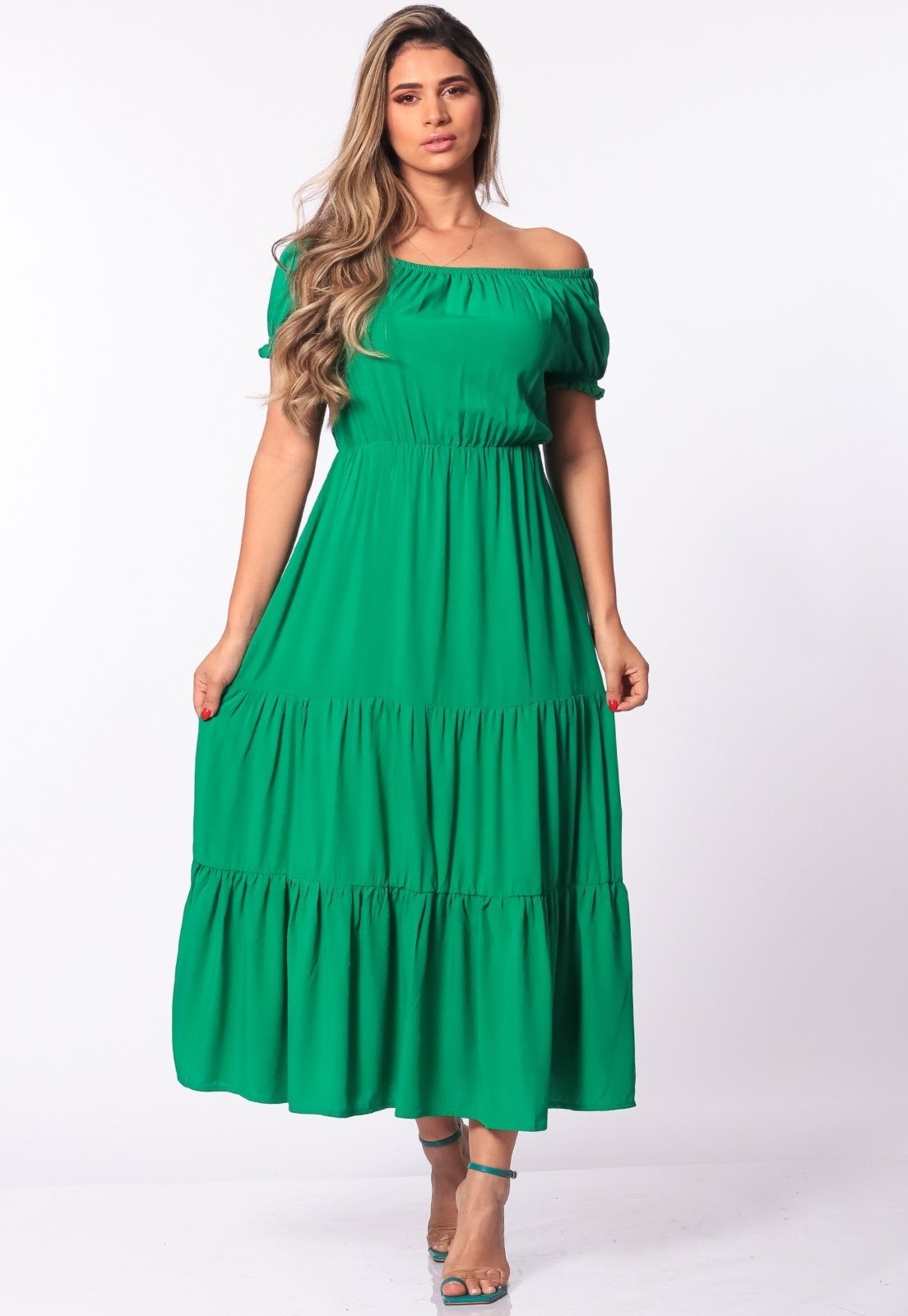 Imagem principal Vestido Midi Ciganinha B’Bonnie Marisa Bandeira B'Bonnie verde