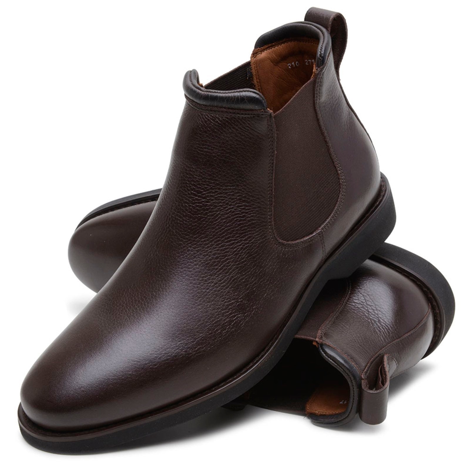 Imagem principal Bota Masculina Chelsea Veritimo Couro Social Botina Robusta Clássica Palmilha Gel Conforto Veritimo café