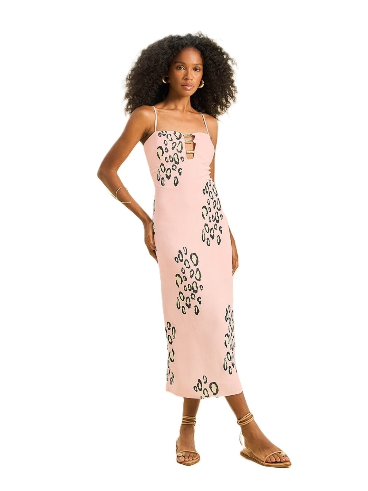 Imagem principal Vestido Midi Open com Estampa Animal Print Open rosa