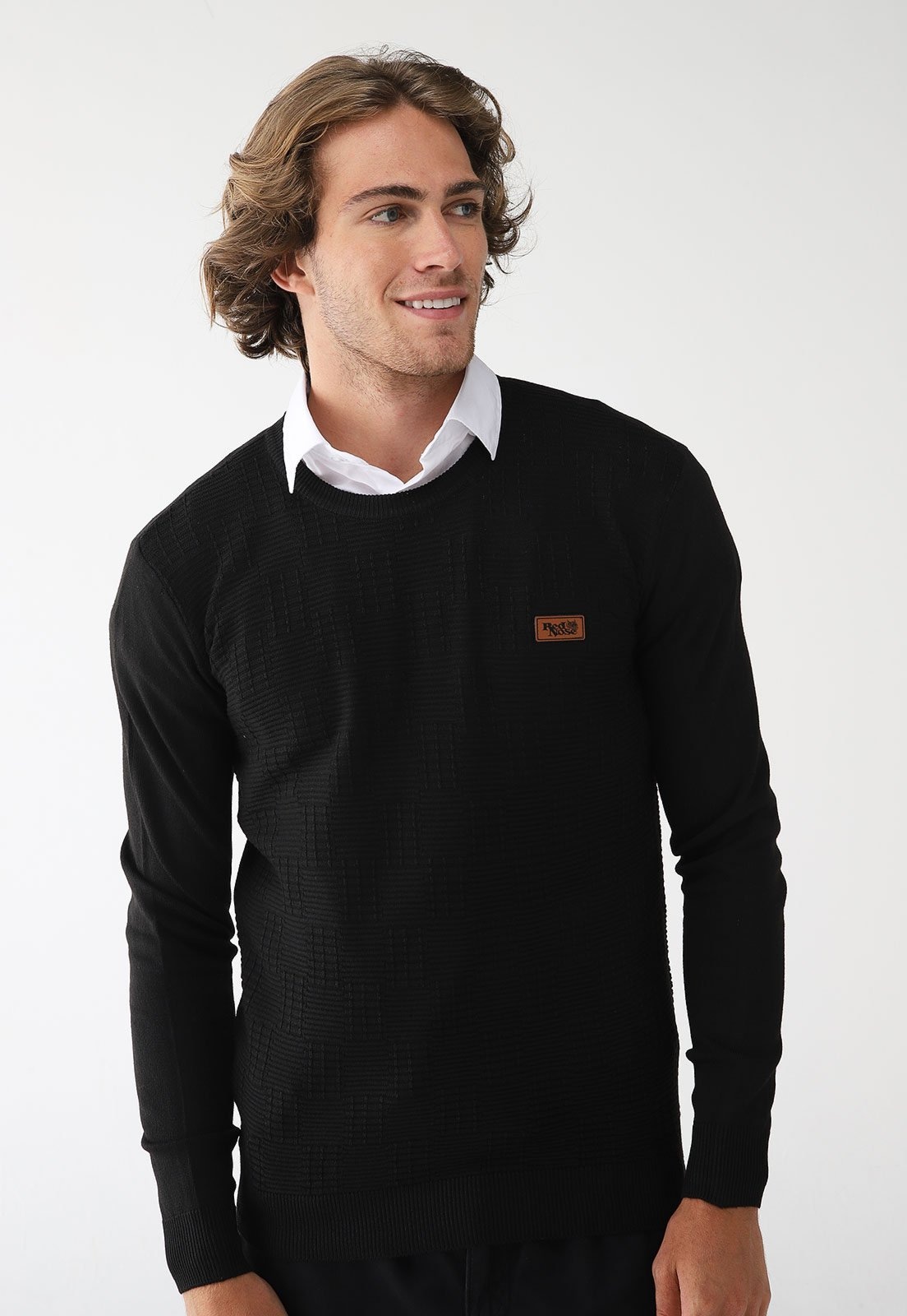 Imagem principal Suéter Tricot Red Nose Reto Texturizado Preto Red Nose preto red