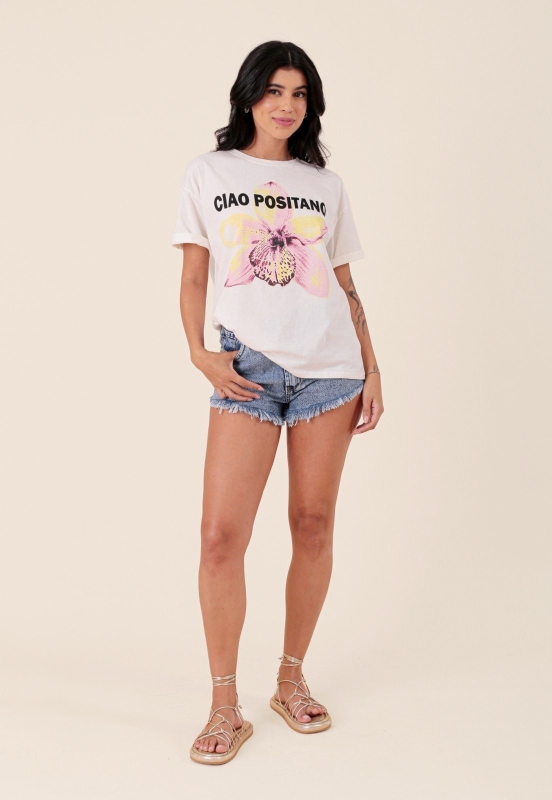 Imagem principal Short Jeans Curto Barra Desfiada Claro Pop Me azul