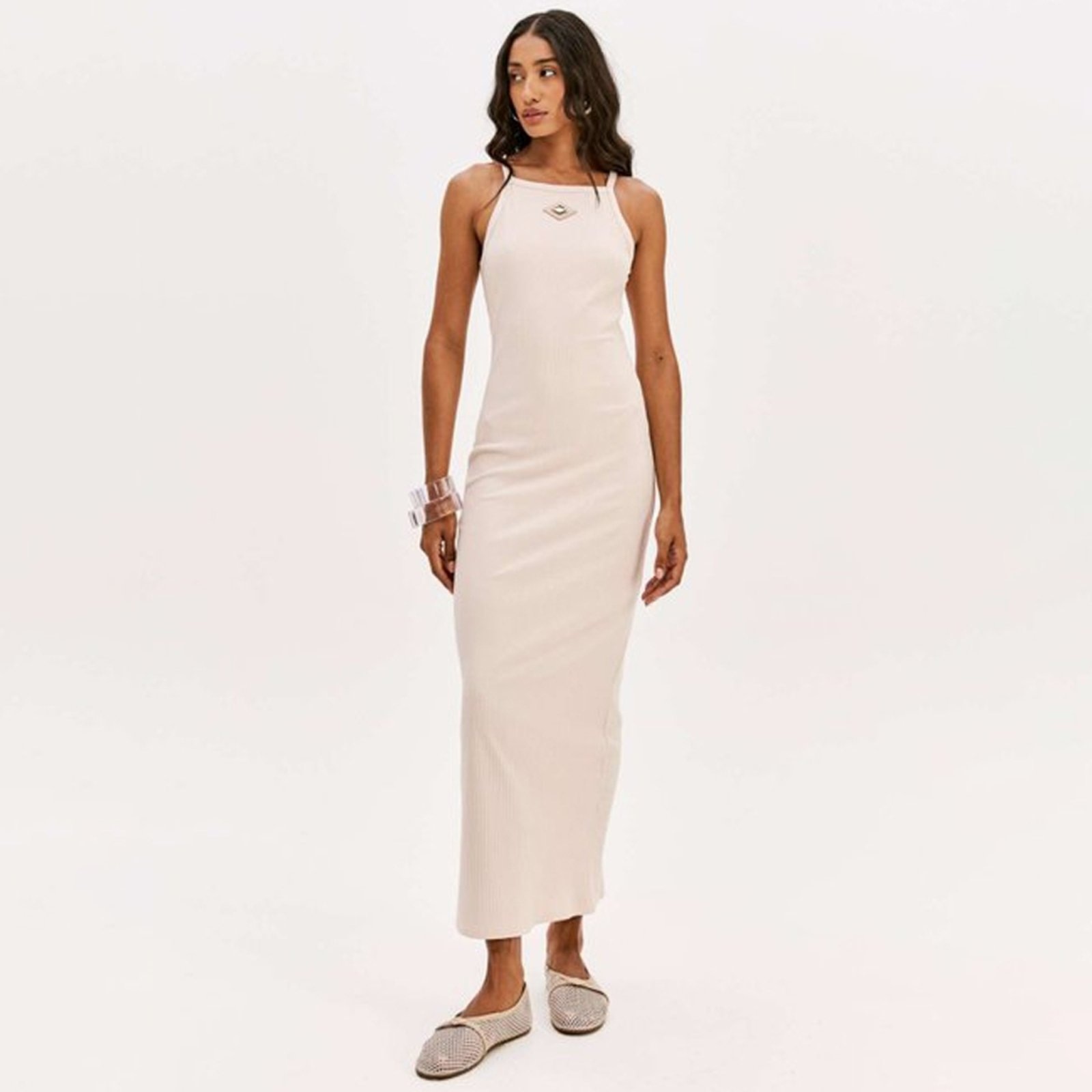 Imagem principal Vestido Super Mid Easy Lança Perfume Alça Pr26 Feminino Easy Lança perfume bege